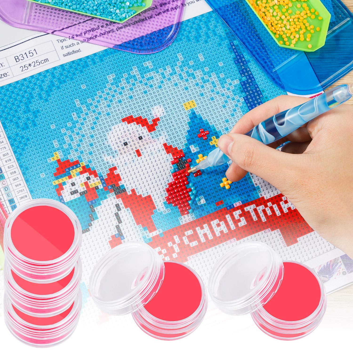 20 Pcs Diamond Art Wax Refills - DIY Diamond Paint Wax Holder Case with Clay Storage Box for 3D Painting Embroidery Accessories image number 2