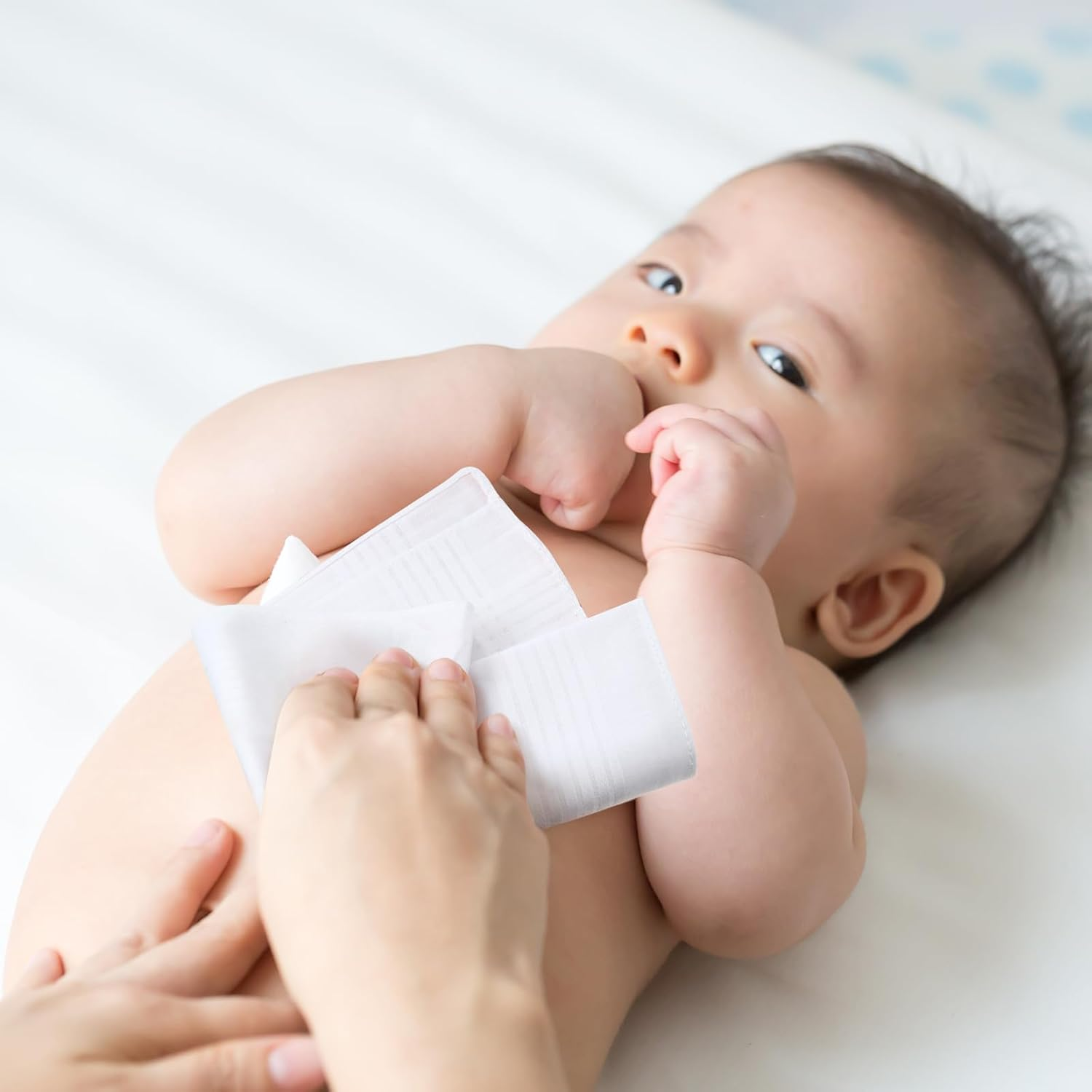 Shimeyao 60 Pcs Men'S Handkerchiefs Cotton Handkerchiefs 16 X 16 Inches Women Pure White Hankie Thick Soft Pocket Square image number 5