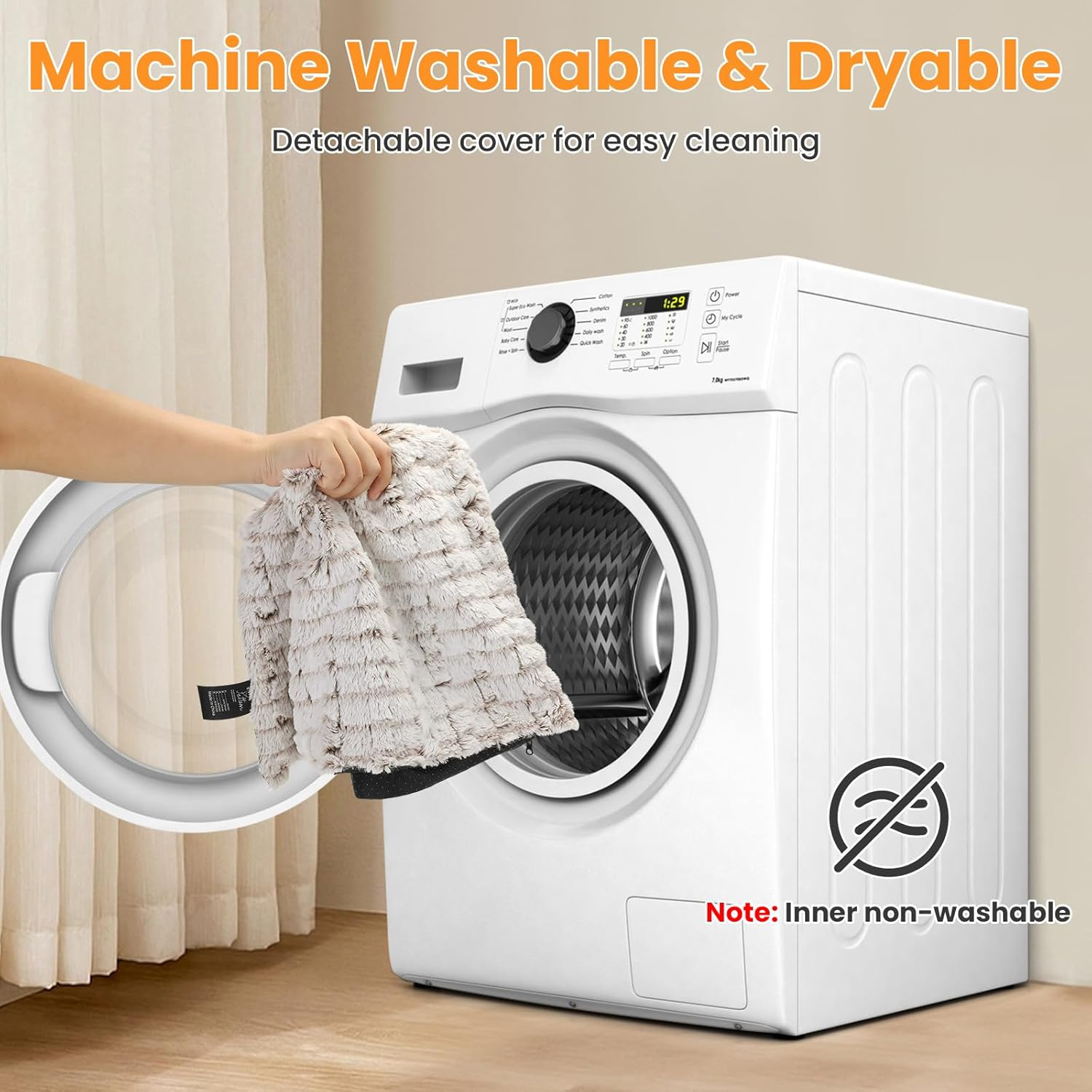 PETTOM Self Heating Cat Bed 60 X 45Cm, Cat Beds for Indoor& Outdoor Cats with Removable Washable Cover, Electric-Free Self-Heating Pet Mat Technology for Cats Puppy image number 4