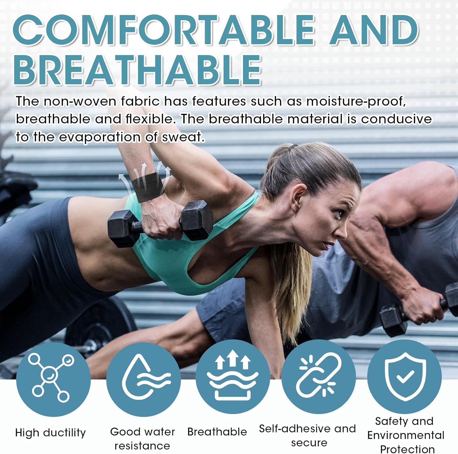 10 Rolls Weightlifting Thumb Hook Grip Cotton - 5Cm X 4.5M Stretchy Gym Tape for Crossfit, Powerlifting & Weight Training - Tearable No Residue Thumb Tape - Protects Thumbs & Wrists during Workouts