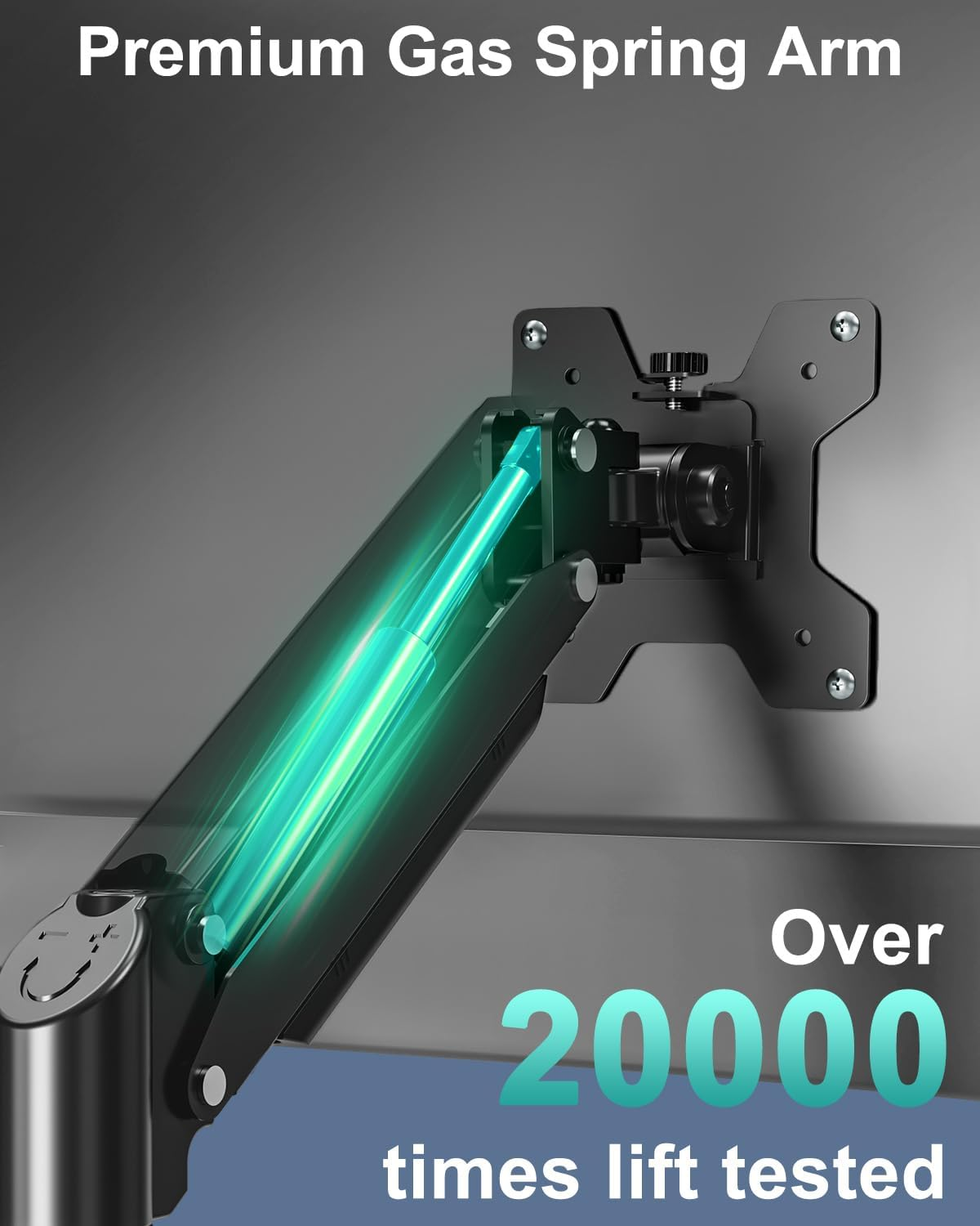 Single Monitor Mount Arm, VESA Desk Mount Stand for 13-32 Inch Computer Screen up to 22 Lbs, Adjustable Height Tall Monitor Arm with Tilt Swivel Rotation, VESA 75 100Mm, Black, Freelift - White image number 5