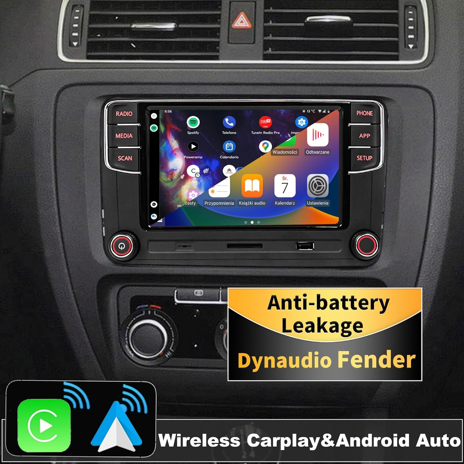 SCUMAXCON Wireless Carplay Android Auto RCD360 PRO3S RCD330 Car Stereo Radio Bluetooth OPS USB SD for Golf 5 6 MK5 MK6 Polo Passat B6 B7 Caddy Polo CC (NOT Support Backup Camera) image number 6
