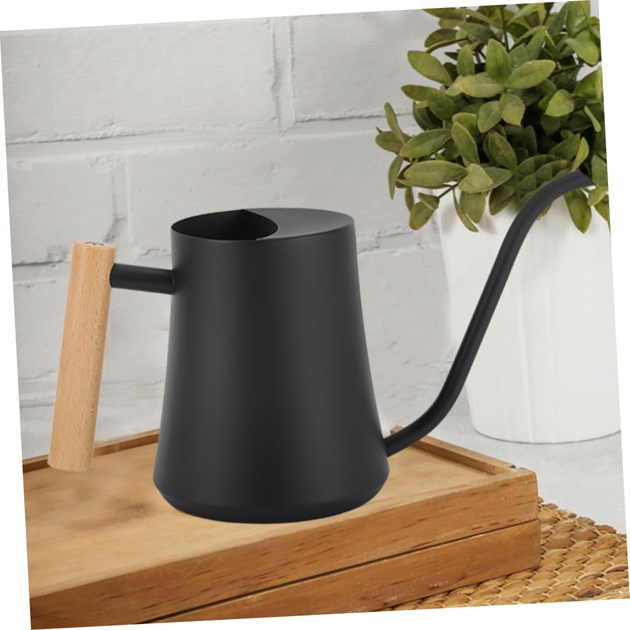 Indoor Plant Watering Pot Decorative Vintage Bamboo Tube Style Long Spout Gentle Watering Can for Succulent Flowers image number 5