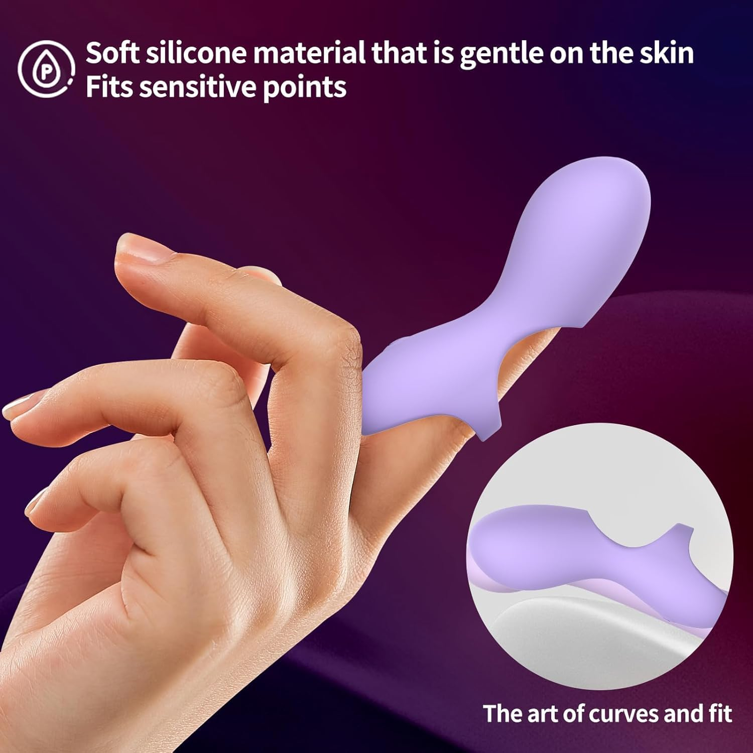 Finger Vibrator for Couples - Powerful Sexual Stimulation Toy for Women with Nipple and Clitoral Sensation - Sexual Pleasure Tools for Women Mini Vibrator Couples Sex Toys (Purple) image number 2