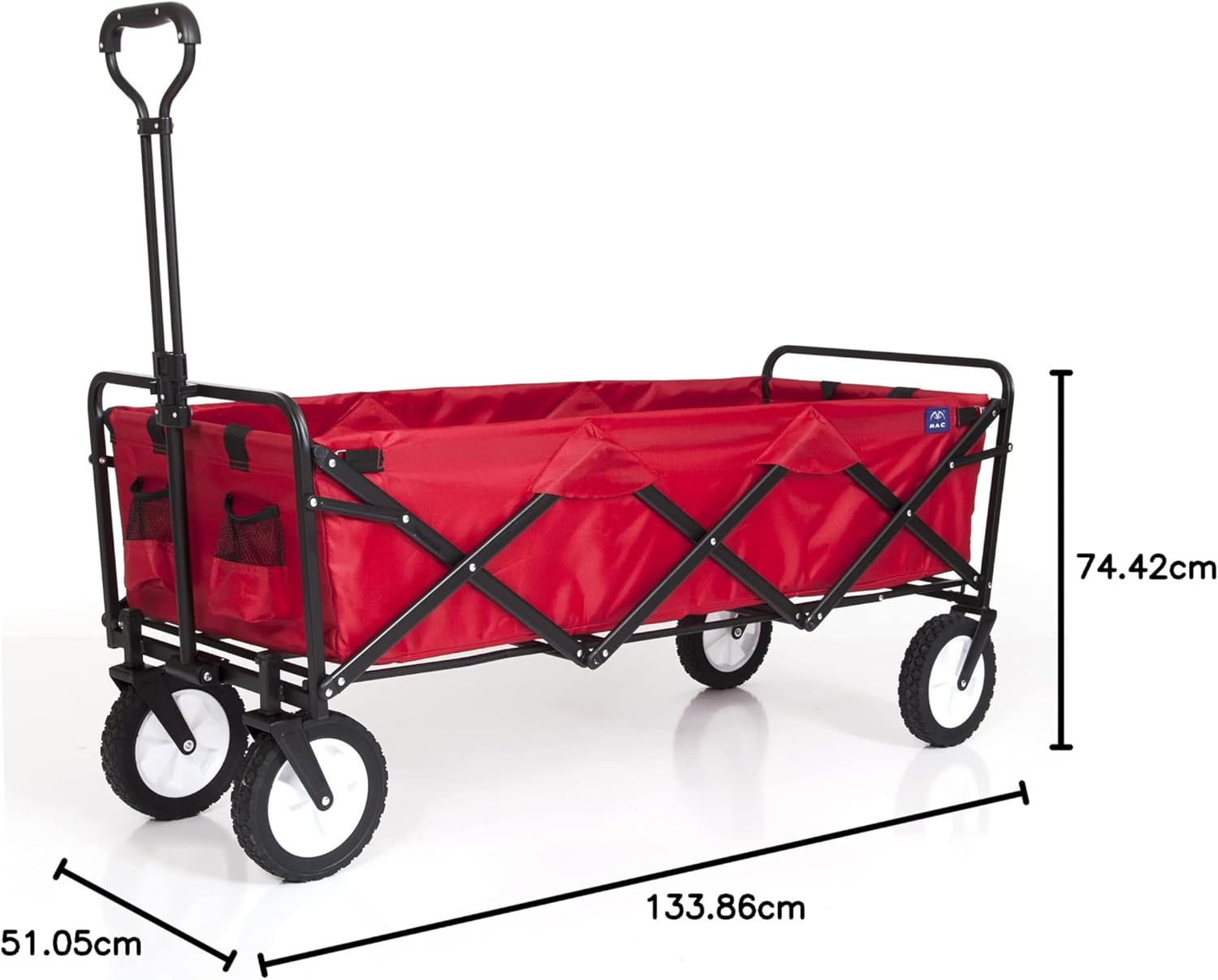 Mac Sports WTCX-201 Extended Collapsible Folding Outdoor Utility Wagon, Red image number 4