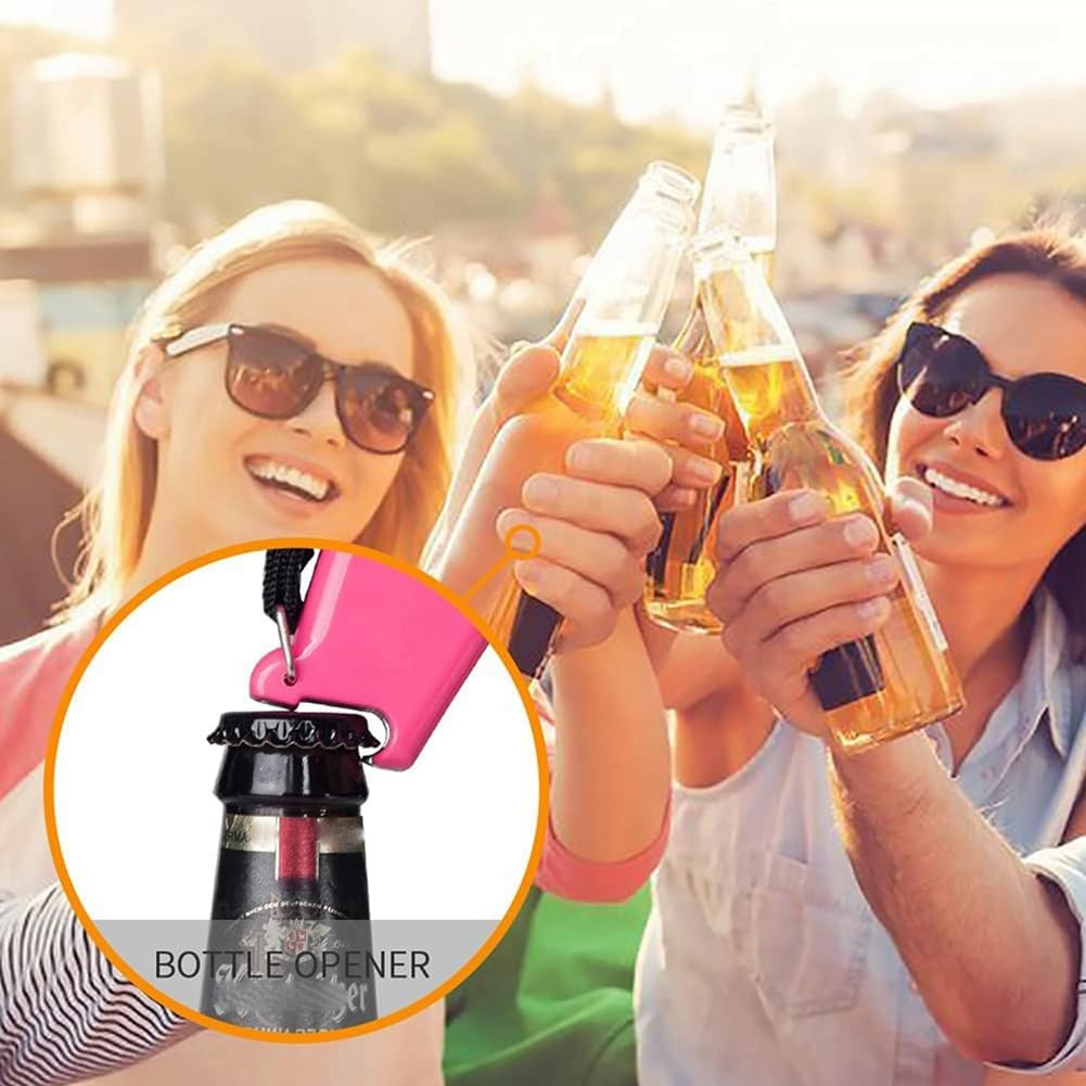 Utopially 2X 25 Watt Compact Speaker PA Bullhorn - with Built-In Siren, Voice Recorder, Bottle Opener,Pink image number 1