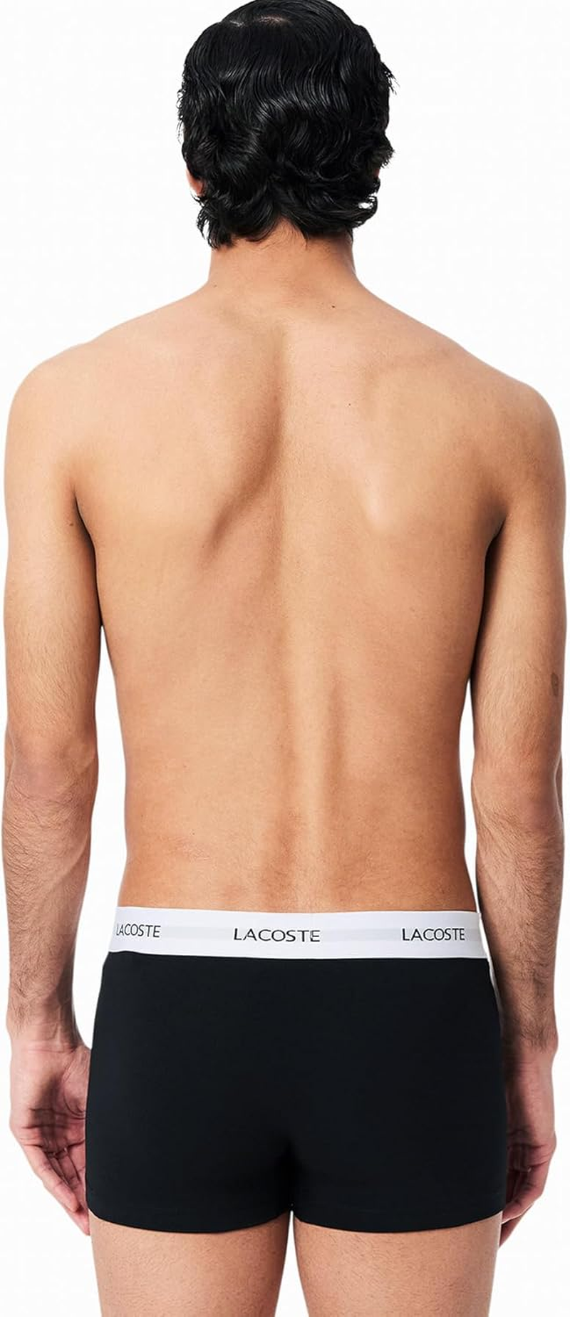 Lacoste Men'S 3 Pack Essential Trunks, Black/Green, S image number 4