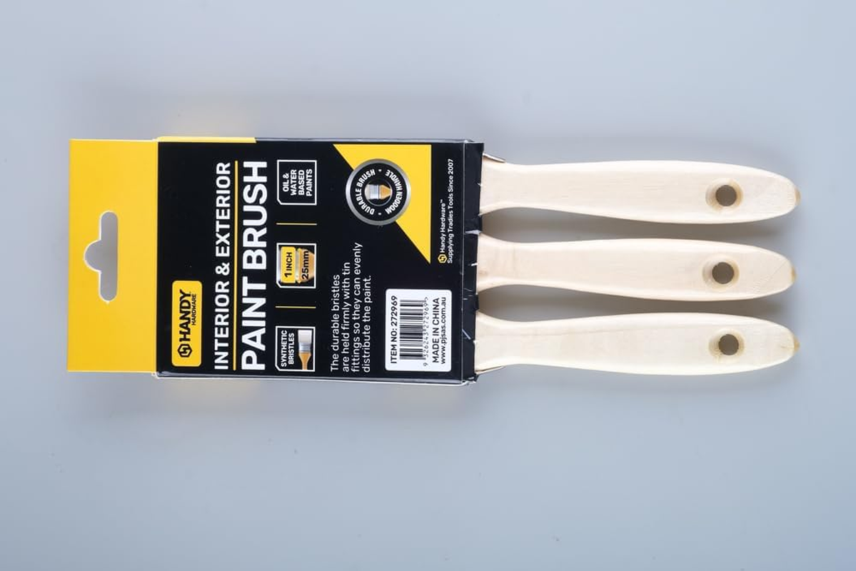 Handy Hardware Wooden Handle Paint Brush, 25 Mm Size (Pack of 3) image number 6
