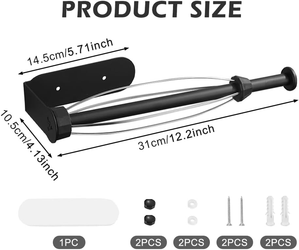 Paper Towel Holder under Cabinet Single Hand Operable Wall Mount Paper Roll Holder,Self-Adhesive or Drilled Paper Towel Holder,For Kitchen Bathroom, RV image number 2