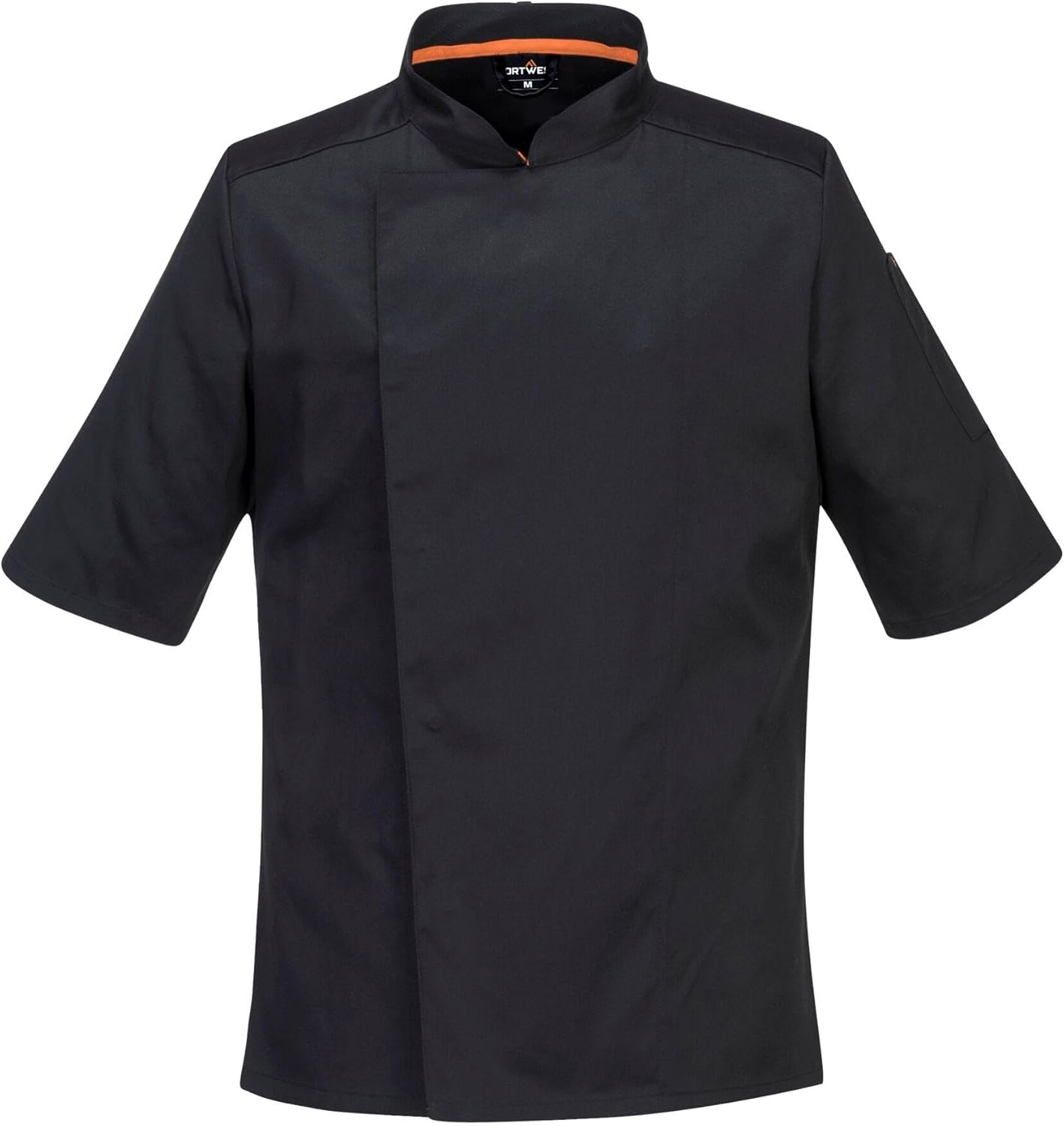 Portwest C738 Mens Mesh Air Pro Chef Jacket - Slim Fit Short Sleeve Workwear Black, Small