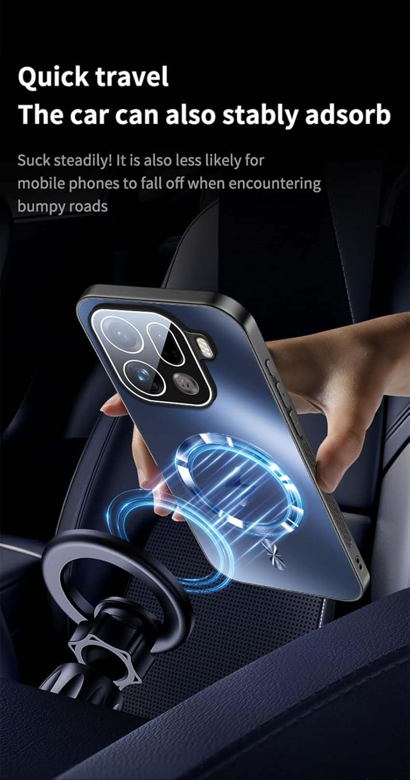 BORYA Magnetic Case for Oppo Find X9 Pro 5G, Matte Back and Uterassisted Wireless Charging with Lens Film, Military Shockproof Slim Protective Case - Black - Black image number 4