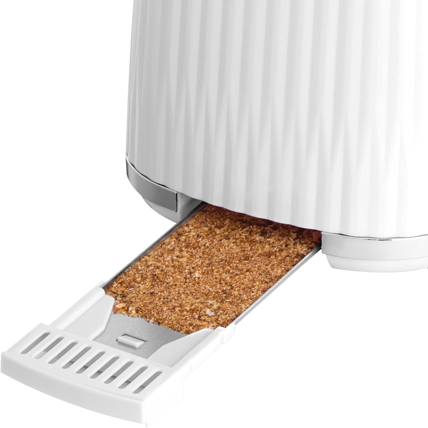 Russell Hobbs Eden 2 Slice Toaster, RHT2737WHT, Textured Design, High Lift, 6 Browning Settings, High Lift Feature, Crumb Tray, White image number 4