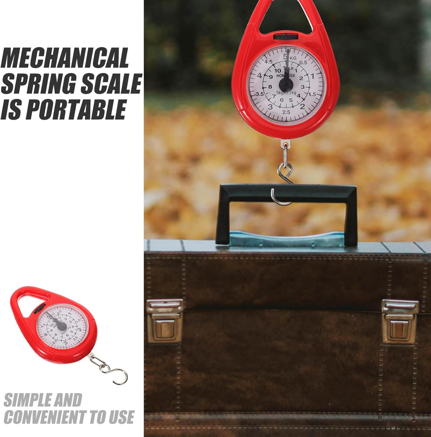 GLEAVI Mini Luggage Scale Portable Hanging Weighing Tool Hook Capacity for Travel Fishing and Shopping User-Friendly Design for Quick Measurements image number 2