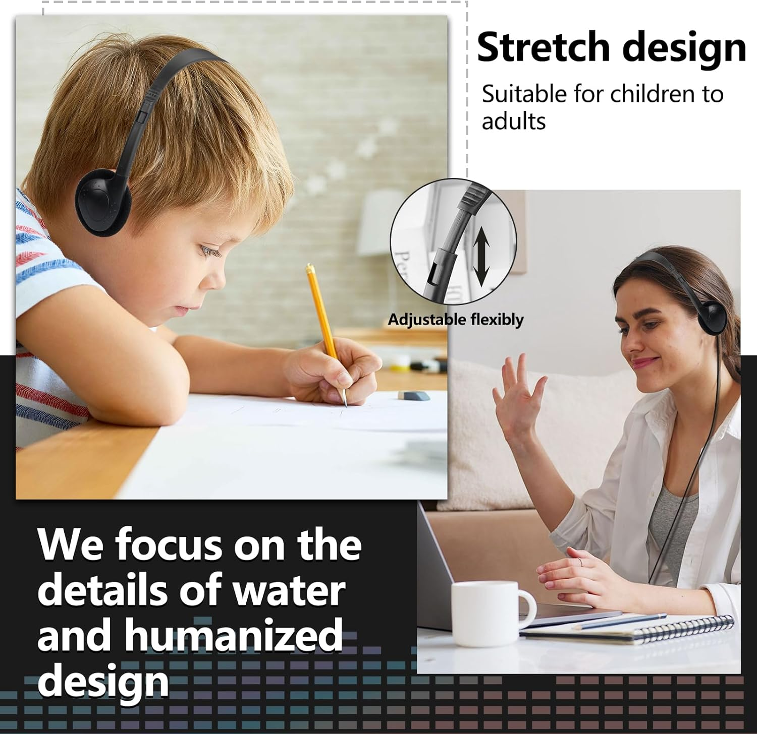 GDBOMA USB C Headphones Bulk 20 Pack for Classroom School Kids,On-Ear Wired Type C Headphones Compatible with Pad Smartphones (Black) image number 6