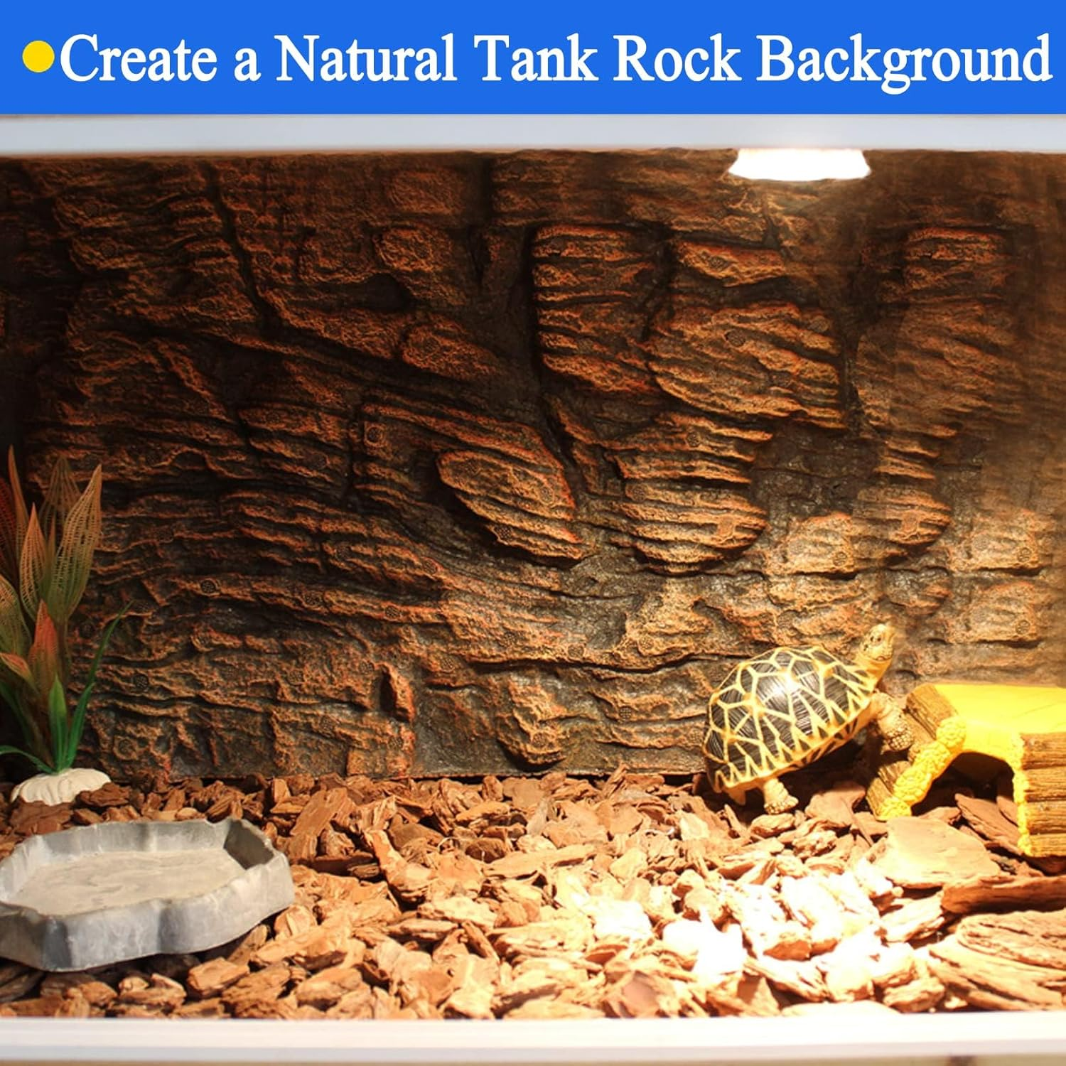 Hamiledyi Rock Terrarium Background Reptile Tank Backgrounds Snake Habitat Decoration Leopard Gecko 3D Wall Backdrop Aquarium D&eacute;cor Backgrounds for Lizards Bearded Dragons Tortoises Tree Frogs image number 6