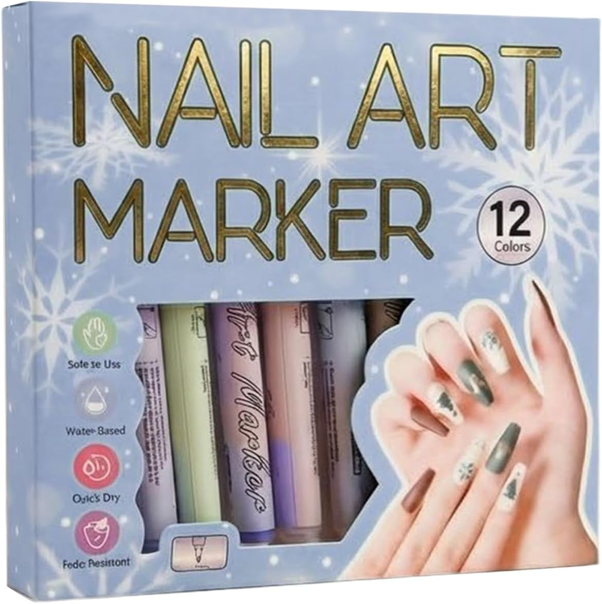 Nail Pens - High-Pigment Fine-Tip Cosmetics,Women Nail Painting Markers - for Home Talon Everyday Studio Hobbyists Mothers Professionals Beginners