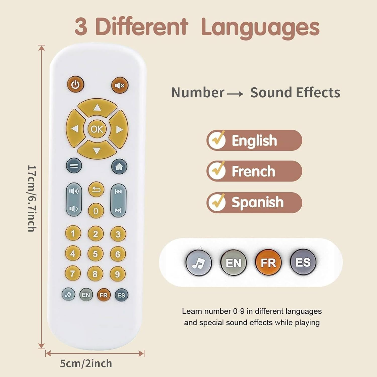 Baby TV Remote Toys 6-12 Months, Toddlers Remote Control Toy, Realistic Play Remote Early Educational Baby Musical Toys with Light and Sound for Infant Boys Girls Kids 6, 12, 18 Months Black