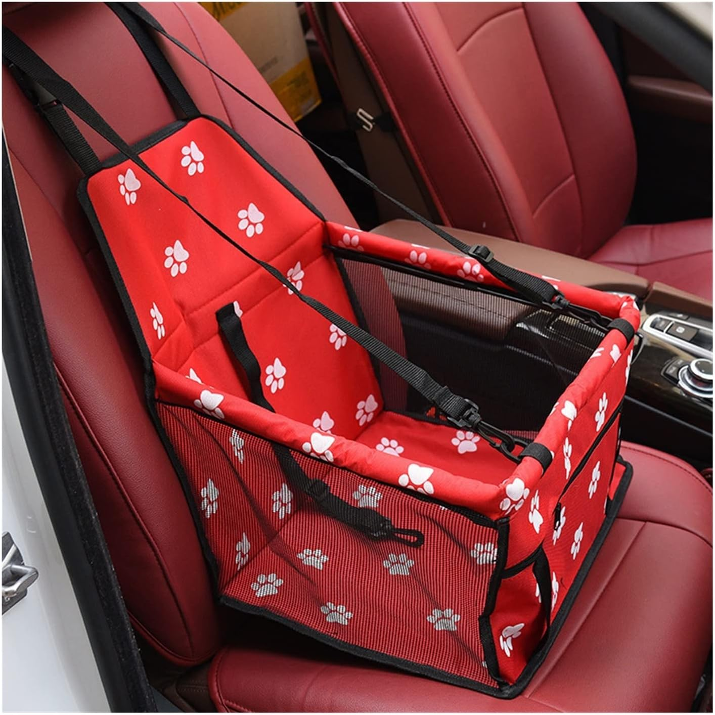Dog Car Seat Cover Car Harness Seat Pet Dog Cover Pad Carry House Cat Puppy Bag Car Travel Folding Hammock Dog Bag Dog Hammock(Size:Paw Blue)