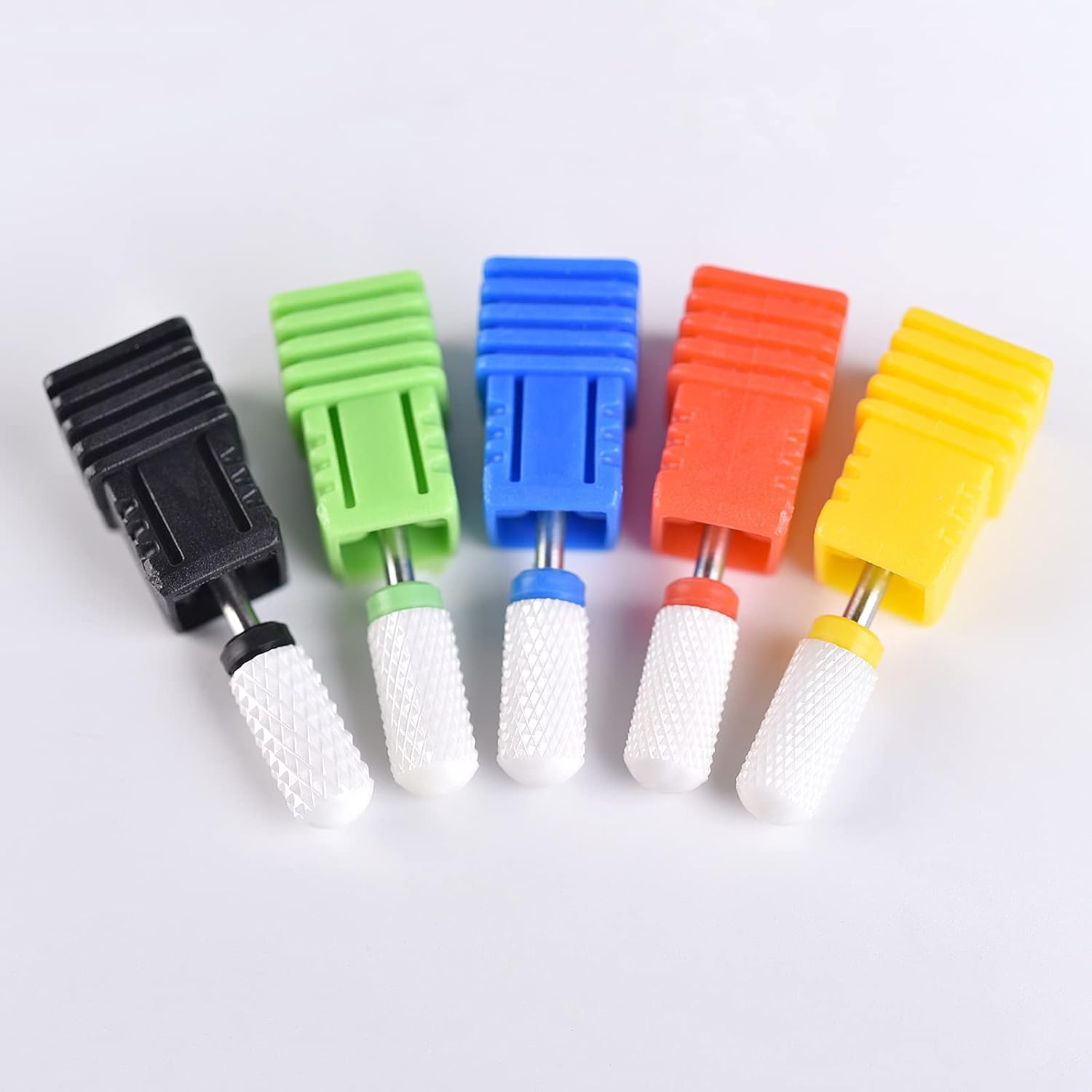 KADS 5 Sizes of Ceramic Nail Drill Bit Cuspidal Nail Drill Bit Polish Tools Ceramics Grinding Stone Head Nail Art Machine (Extra Coarse) image number 3