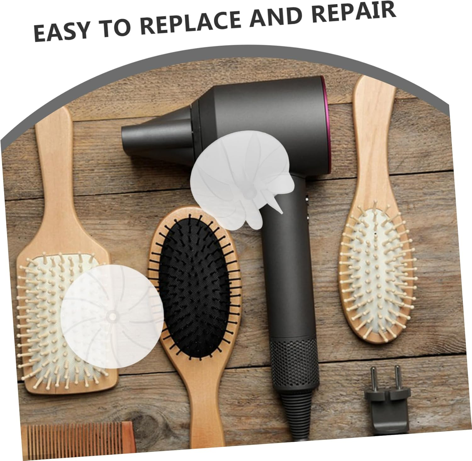 Hair Dryer Fan Blades Replacement Parts 5Pcs Heavy Duty Plastic Fans for Salon and Home Use Compatible Hair Dryer Repair Accessories image number 2