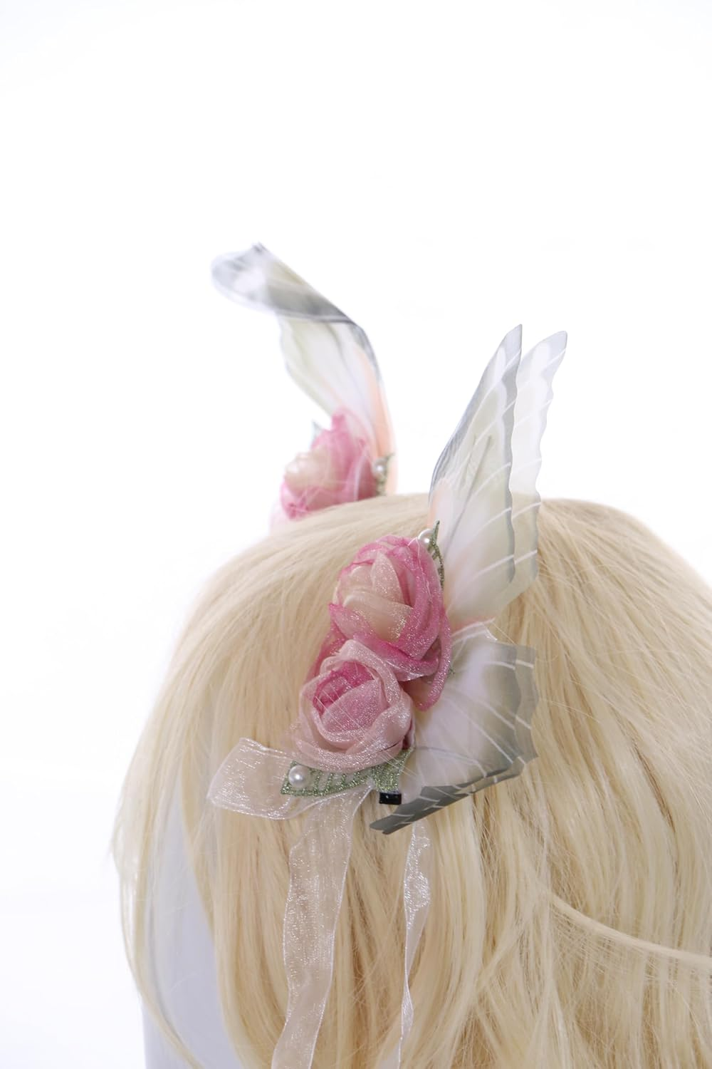 C-112 Green Butterfly Wings Hair Clips Fairy Lolita Party Celebration Hair Accessories Head Accessory image number 4