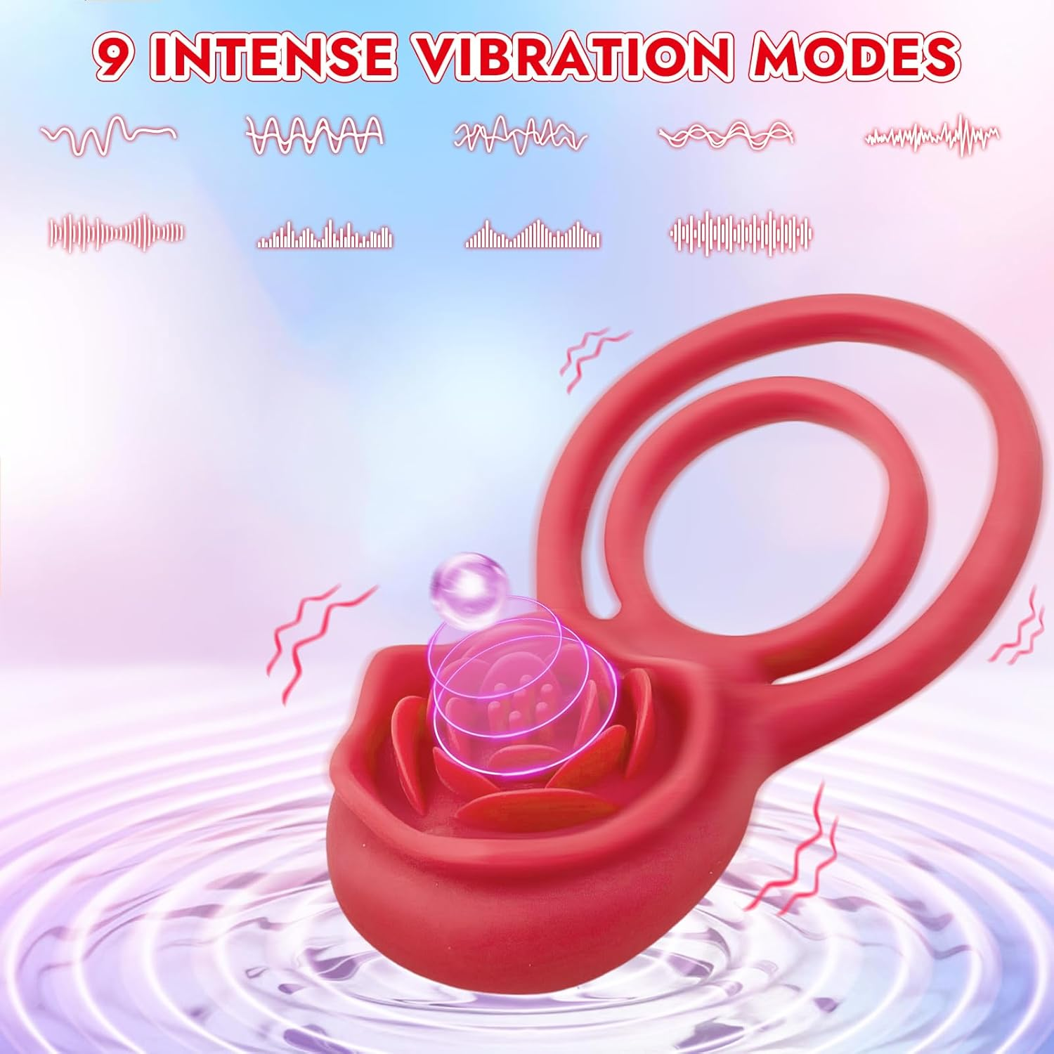 ZEZELIFE Vibrating Cock Ring for Couples, 9 Vibration Modes Penis Ring for Men, Penis Vibrator with Clitoral Vibrator, Clitoris Stimulator for Women, Adult Sex Toys image number 4