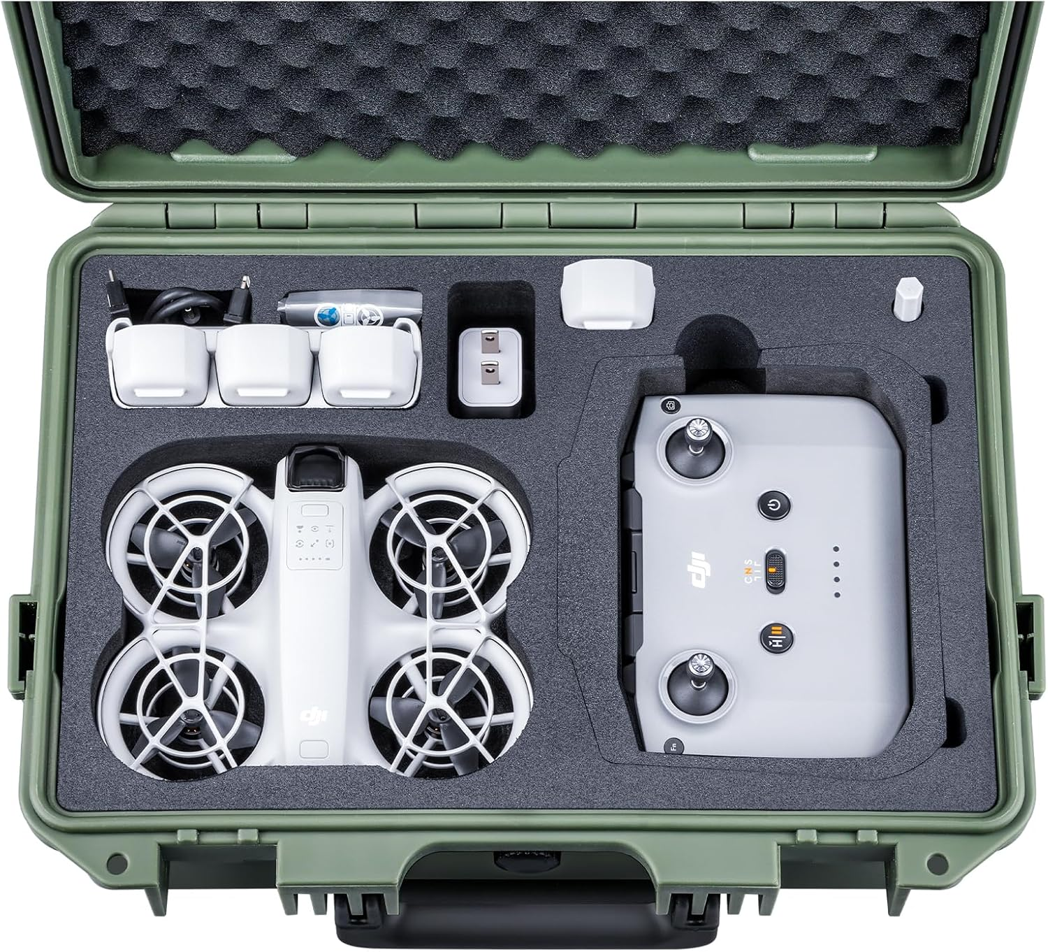 Lykus Titan N110 Waterproof Hard Case for DJI Neo Combo, RC-N3/DJI RC 2, Support up to 7 Batteries [CASE ONLY]