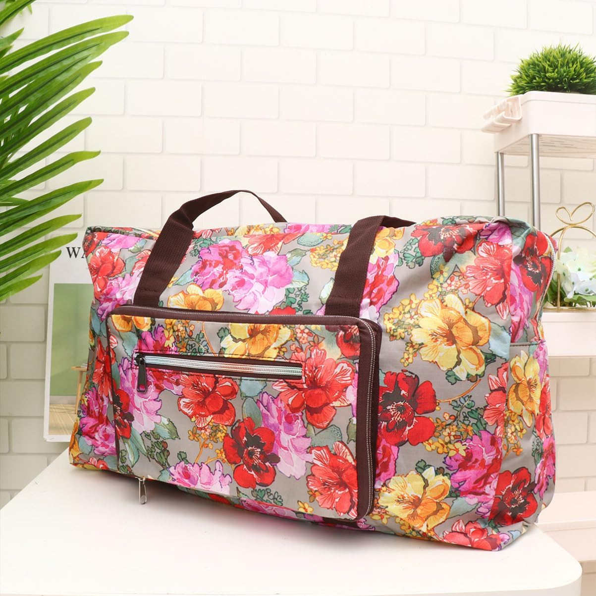 WOFASHPURET Bag for Women Lightweight Oxford Cloth Tote Carry Luggage Travel Bag Trolley Pouch