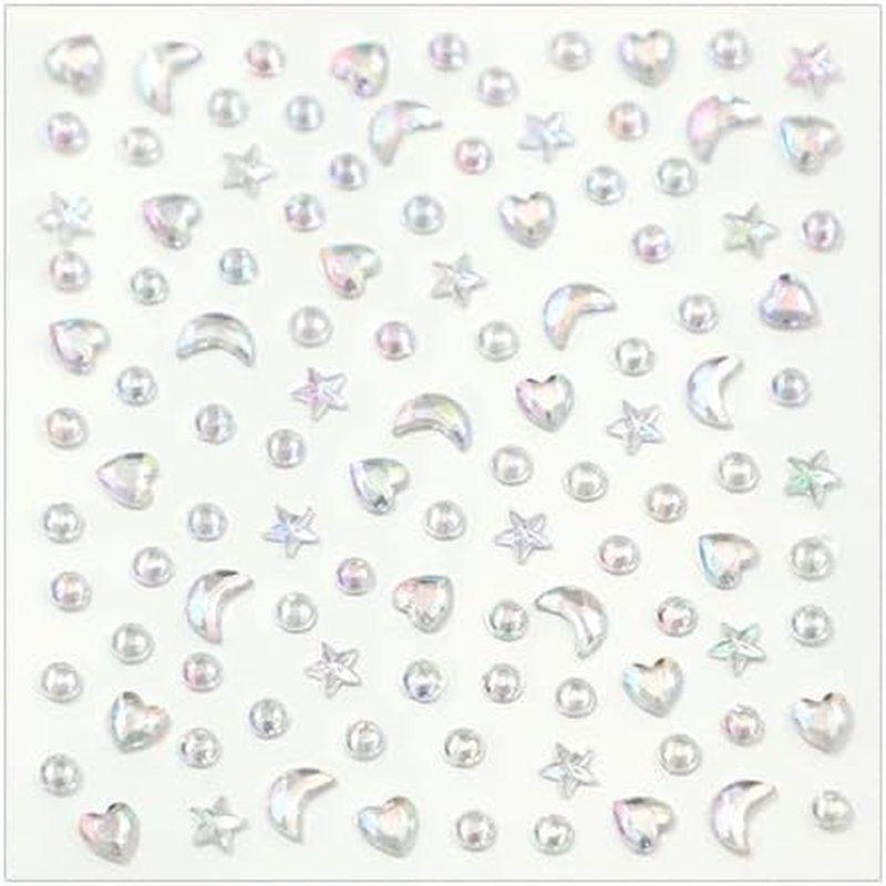 516 Pcs Self Adhesive Face Gems and Pearls for Makeup, Festival Jewels, Hair Gems, Rhinestone Stickers for Face, Eye, Makeup, Body image number 1