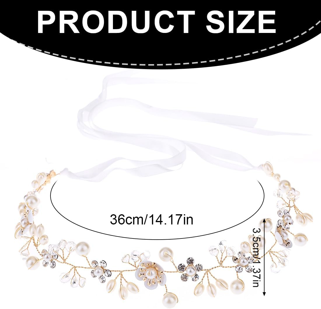 ZORVUJI Hair Accessories Communion Girls Flower Wreath Hair Children Wedding Hair Band Girls First Communion Beads Headband image number 5