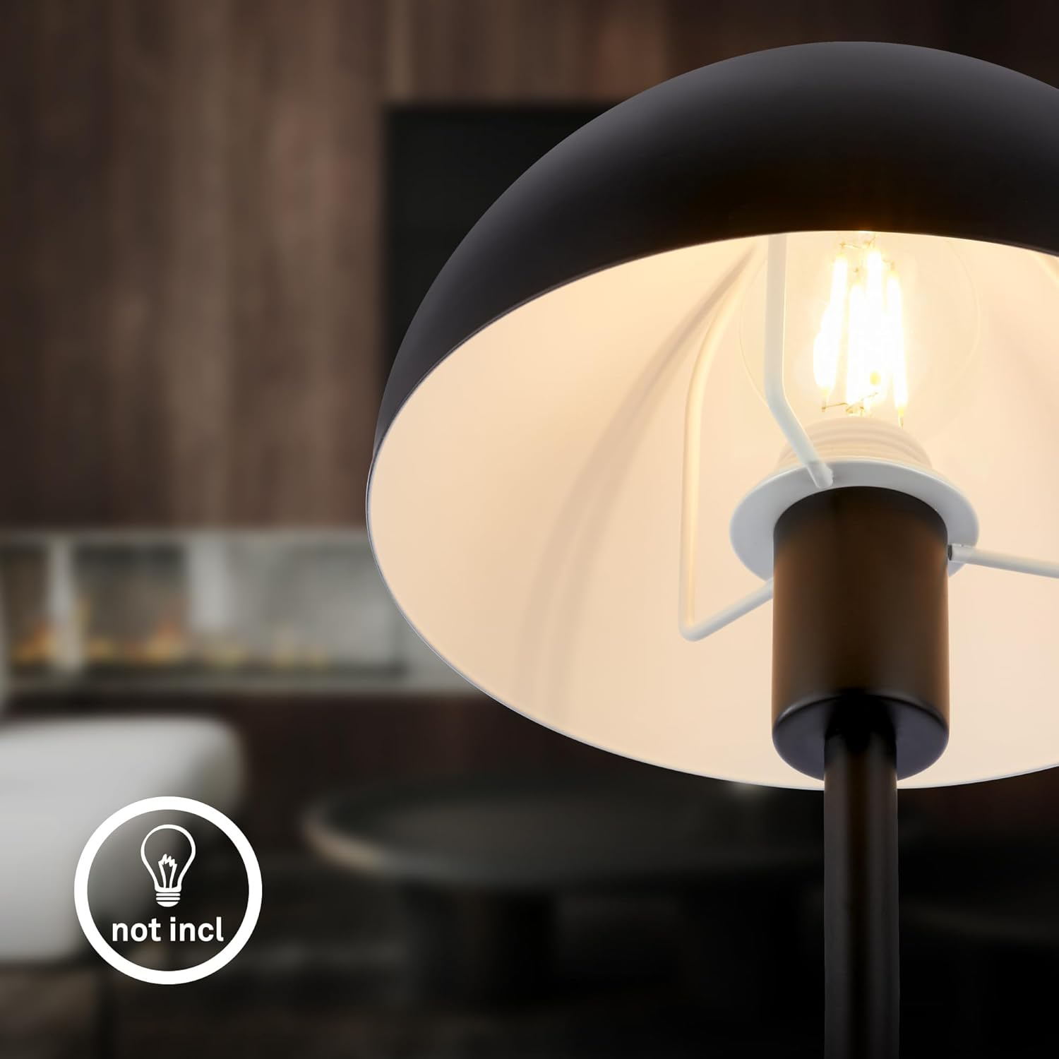 BRILONER - Bedside Lamp with Cable Switch, E14 Socket, Table Lamp, Desk Lamp, Reading for Bed, 18 X 35 Cm, Black