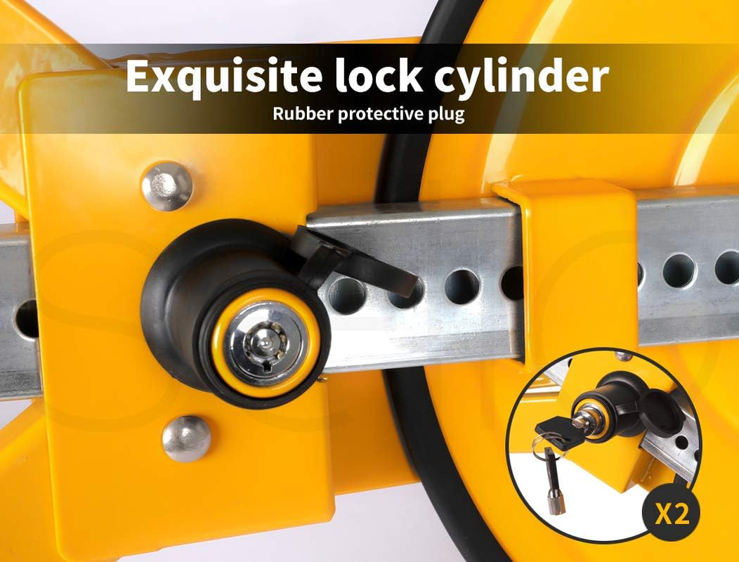 Traderight Wheel Defender Lock Clamp for Car Caravan Trailer,Anti-Theft Clamp Lock with Security Keys,Suits Heavy Duty 13''-15'' Wheels image number 1