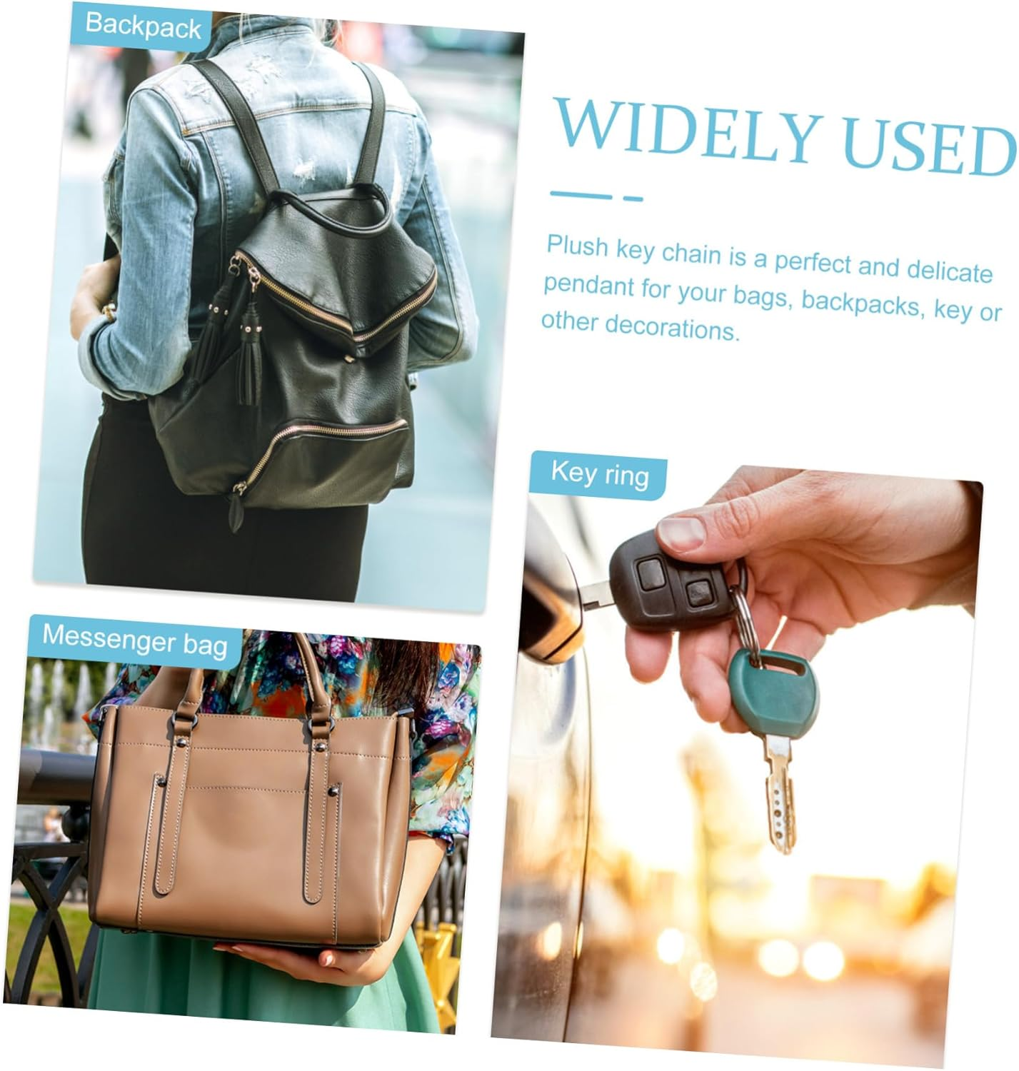 Keychain Charm Plush Fox Keychain Decorative Keyring for Backpack Car Key Ring Craft Adorable image number 1