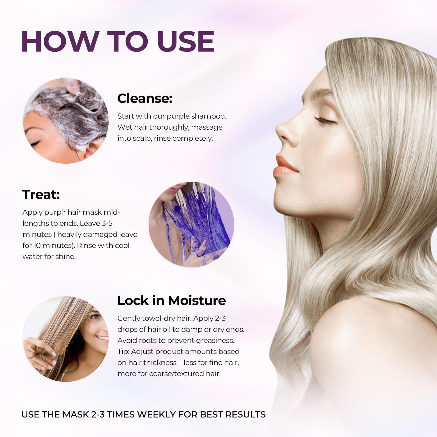 Karseell Purple Hair Mask with Argan Oil for Blonde image number 3