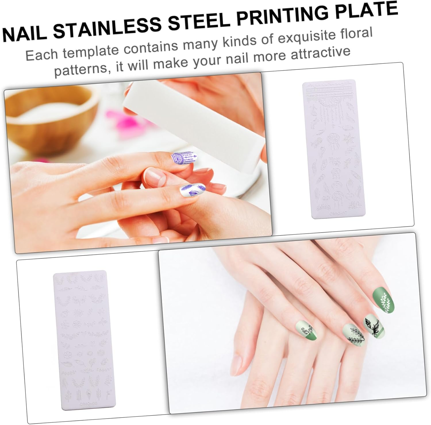 Vaguelly 3Pcs Nail Art Print Template Festival Nail Stencils for Manicure Winter Holiday Decor image number 6