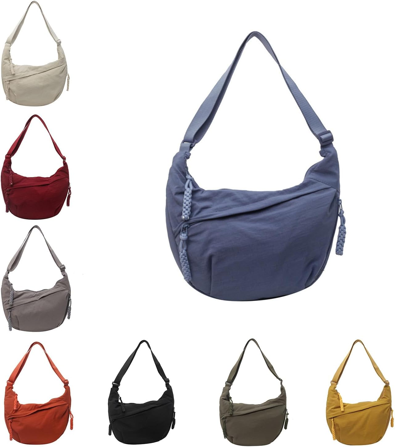 Regularlyk Crossbody Bag, Regularlyk Nylon Crossbodys Bag, Fashion Plain Color Nylons Crossbody Bags, Nylon Crescent Bags Crossbody for Women, Large Capacity, Suitable for Daily Use and Travel