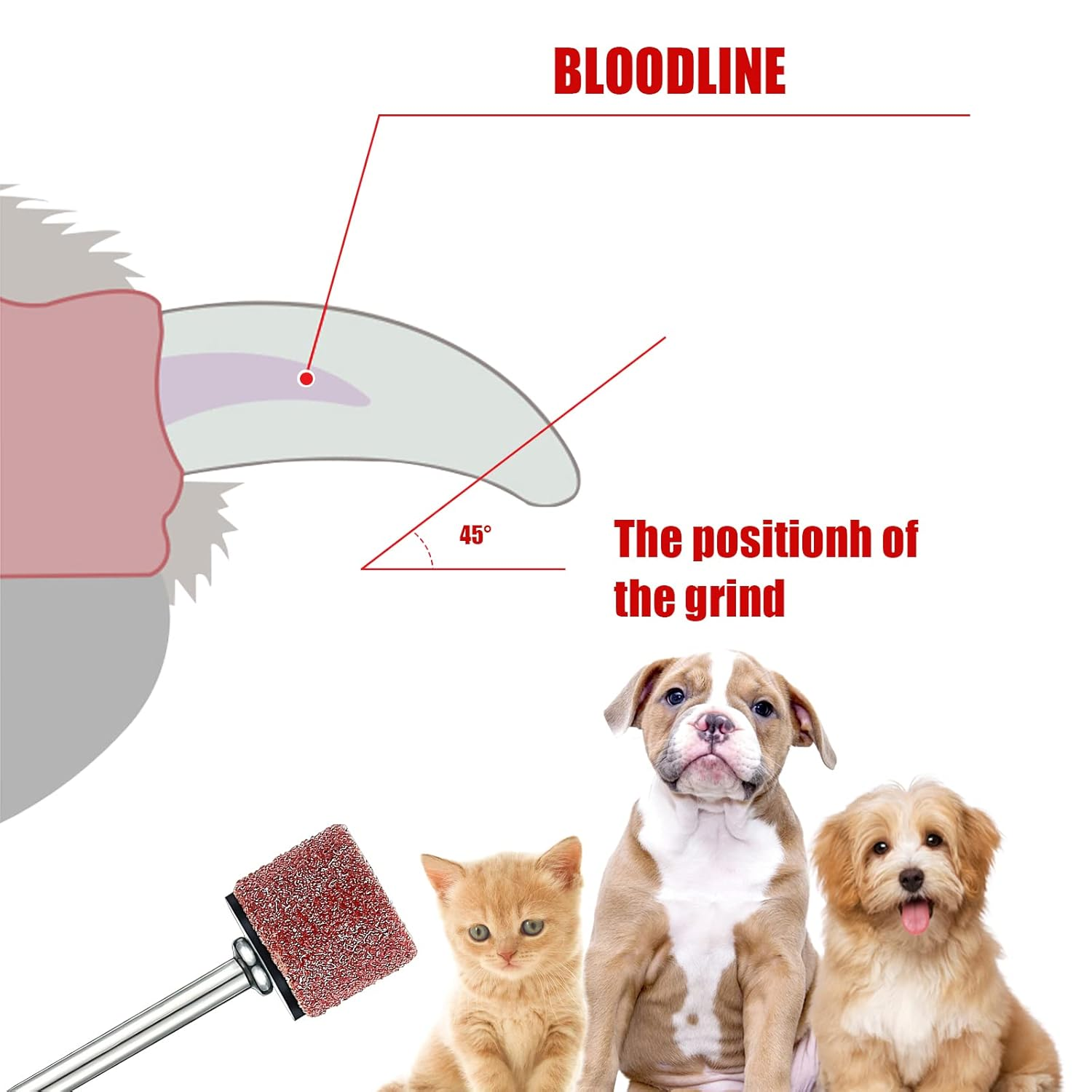 26 Pack Nail Grinder for Dogs Replacement Kit Sanding Drum Set Grit Sand Bands Shank Rotary Tool Kit Pet Nail Smoother Dog Claw Care (80#/120#) image number 2