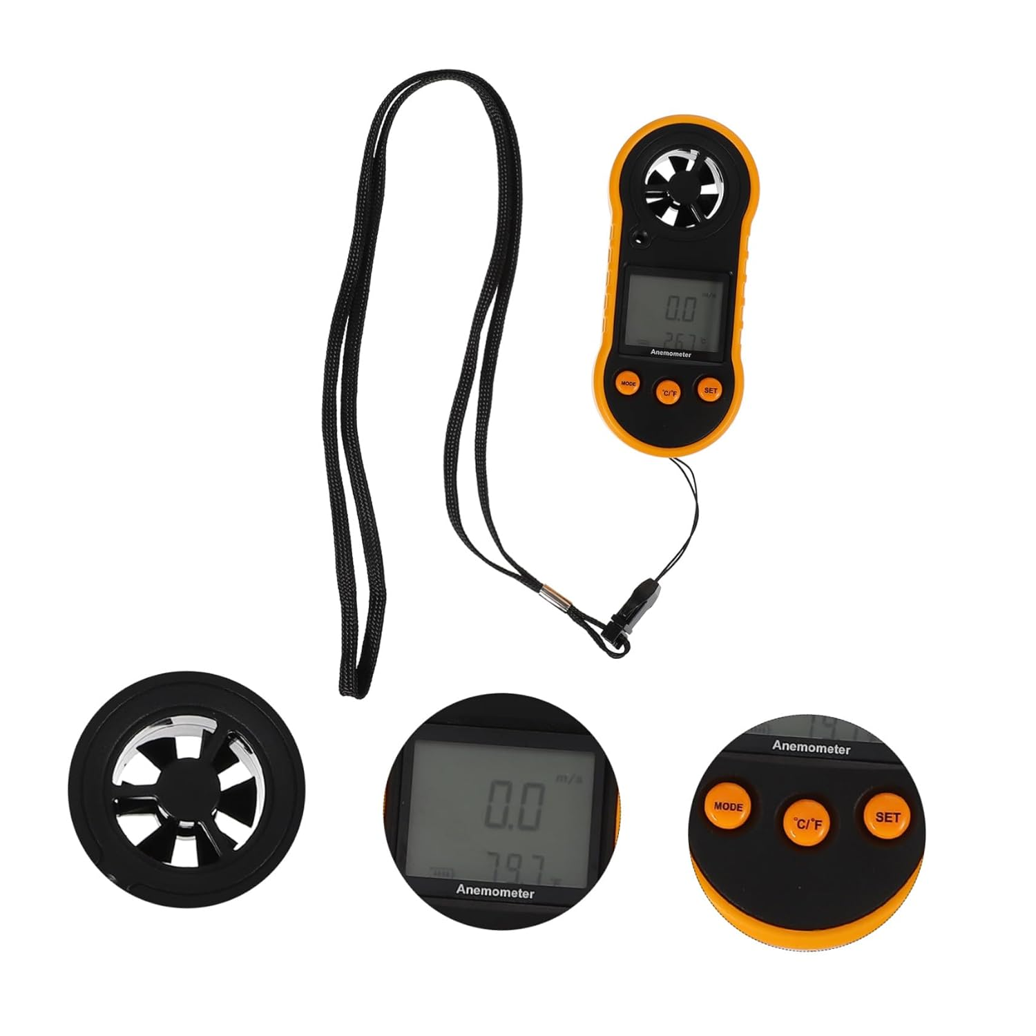 Handheld Digital Anemometer with Screen Display High Precision Airflow Velocity for Wind Speed and Temperature Measurement Ergonomic Design with Backlight for HVAC and Outdoor Use image number 5