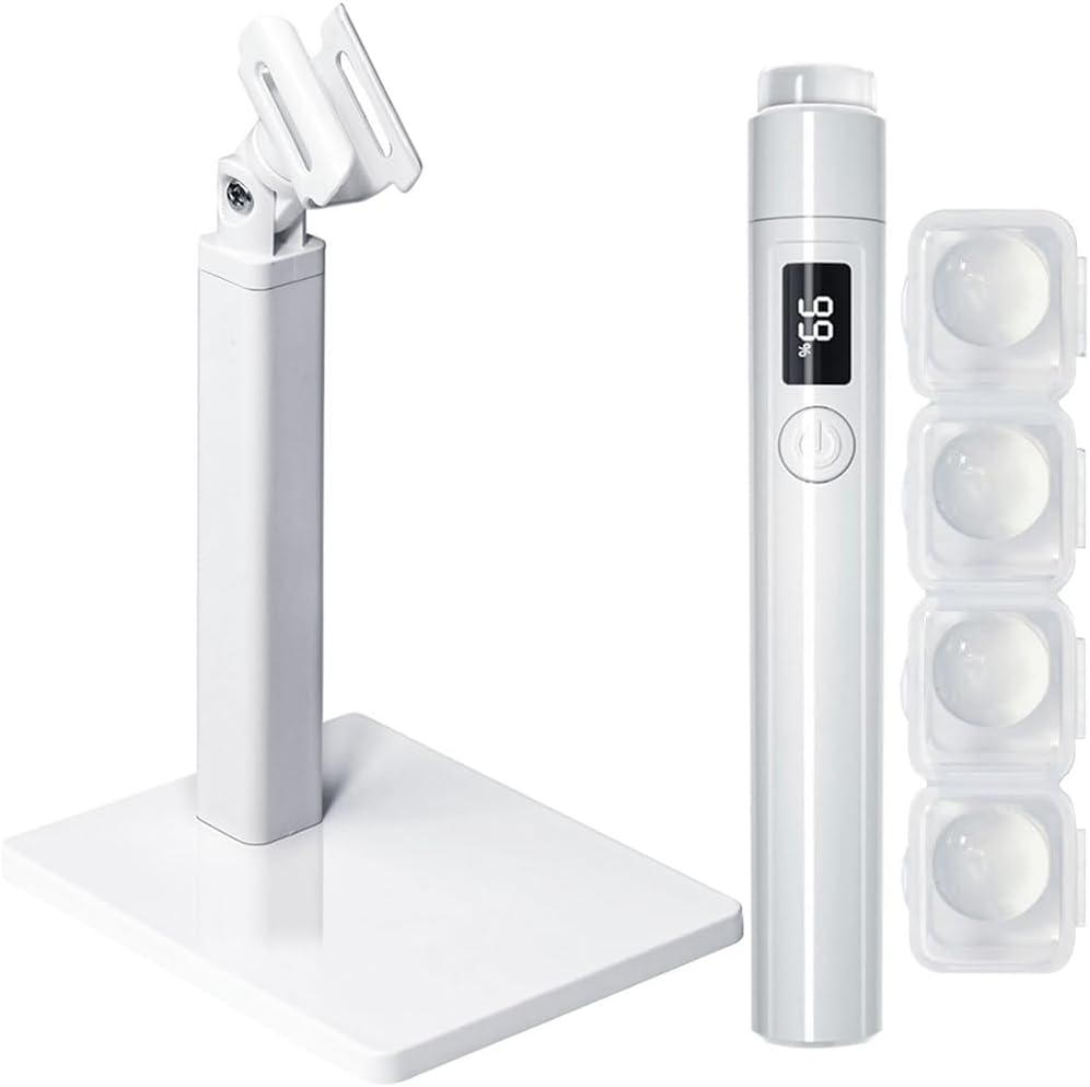 HHWRT Handheld Mini UV Light, Portable UV Light, Handheld UV Light for Gel Nails, Portable Mini Nail Dryer with Stand and LED Screen, Handheld LED Nail Lamp for Home Manicure and Nail Salon image number 1