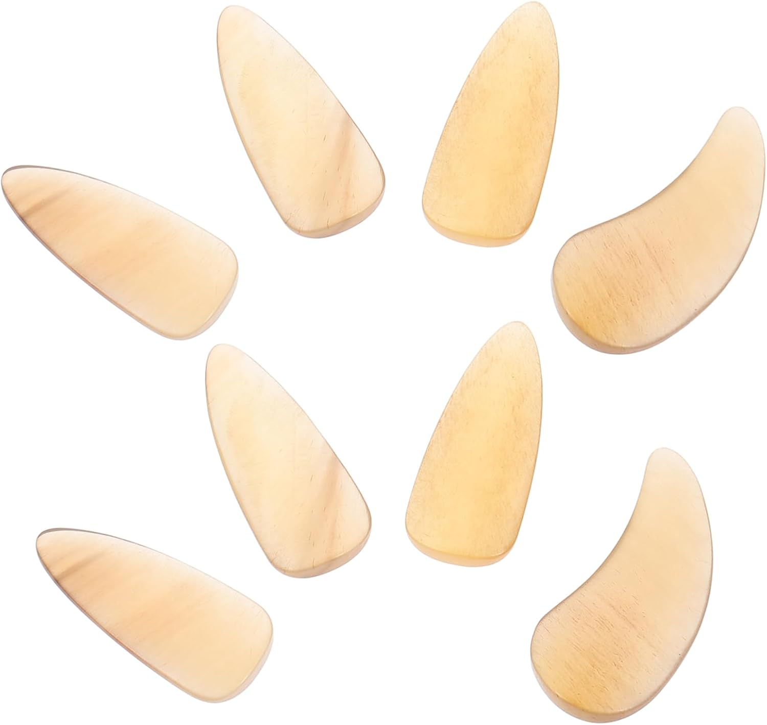 Minkissy Professional Guzheng Nails Large Size 8 Pcs Set Guzheng Supplies Ergonomic Curve Design Smooth Round