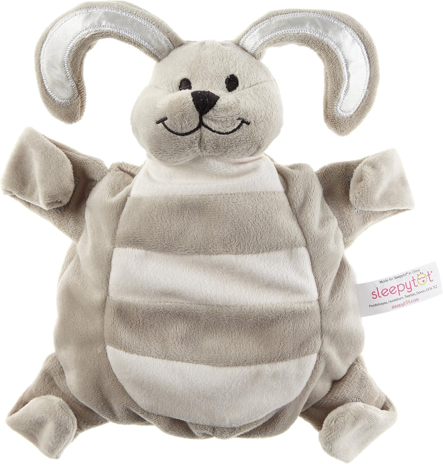 Sleepytot Baby Comforter Plush Toy | Dummy Holder & Teether Attachment | Soft, Machine Washable Newborn Sleep Aid | Perfect Baby Gift & Essential for Soothing |Grey Bunny image number 3