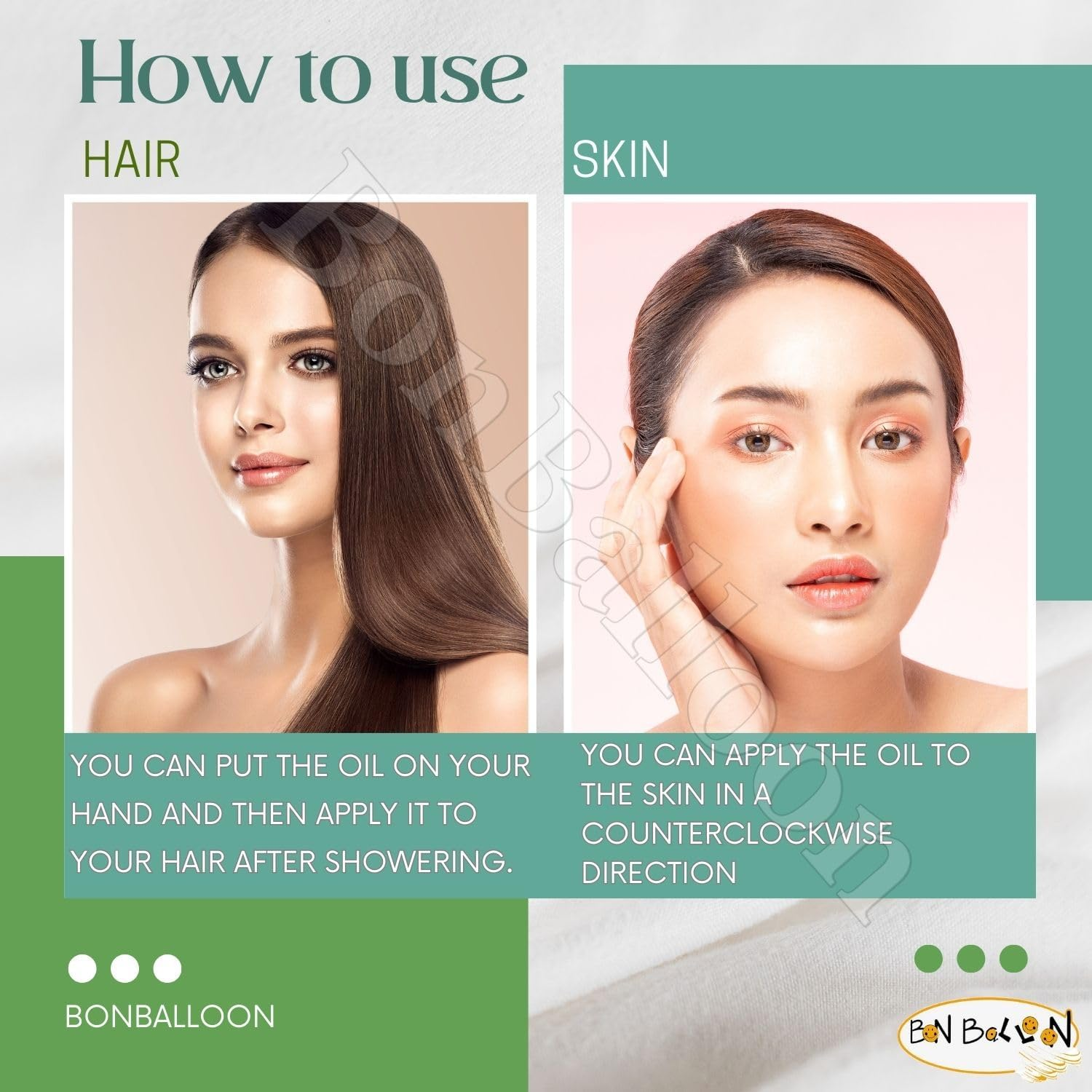 Bonballoon Fenugreek & Watercress Oil - 17.64 Oz (500 Ml) + 1.7 Oz (50 Ml) - Organic, Undiluted, Pure - Hair & Skin Care - Women (Hair & Skin Care) - Unisex image number 3