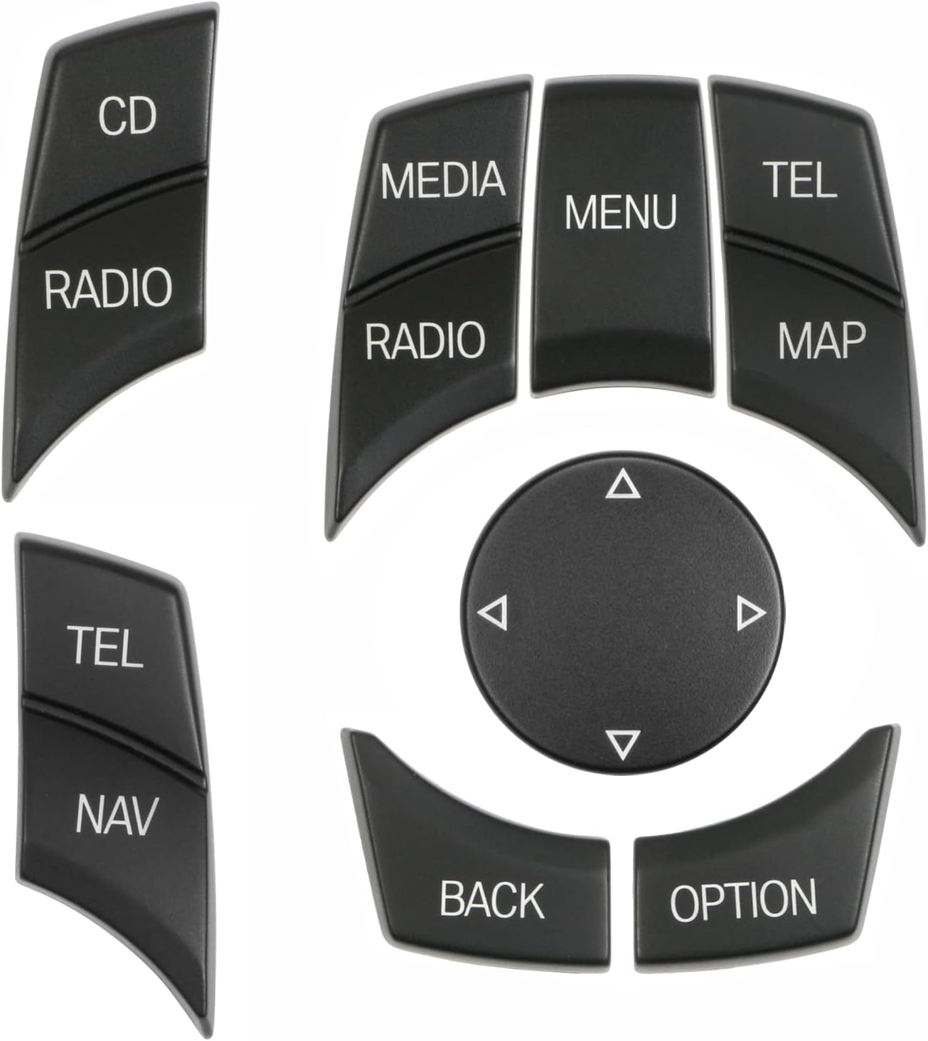 Jaronx Compatible with BMW Idrive Buttons, for BMW Idrive Controller Knob Multimedia Button Replacment for 1' E81 E82 E88/3' E90 E92 E93/5' E60 E61/6' E63 E64/X1 E84/X5 E70/X6 E71 (8PCS Set) image number 3