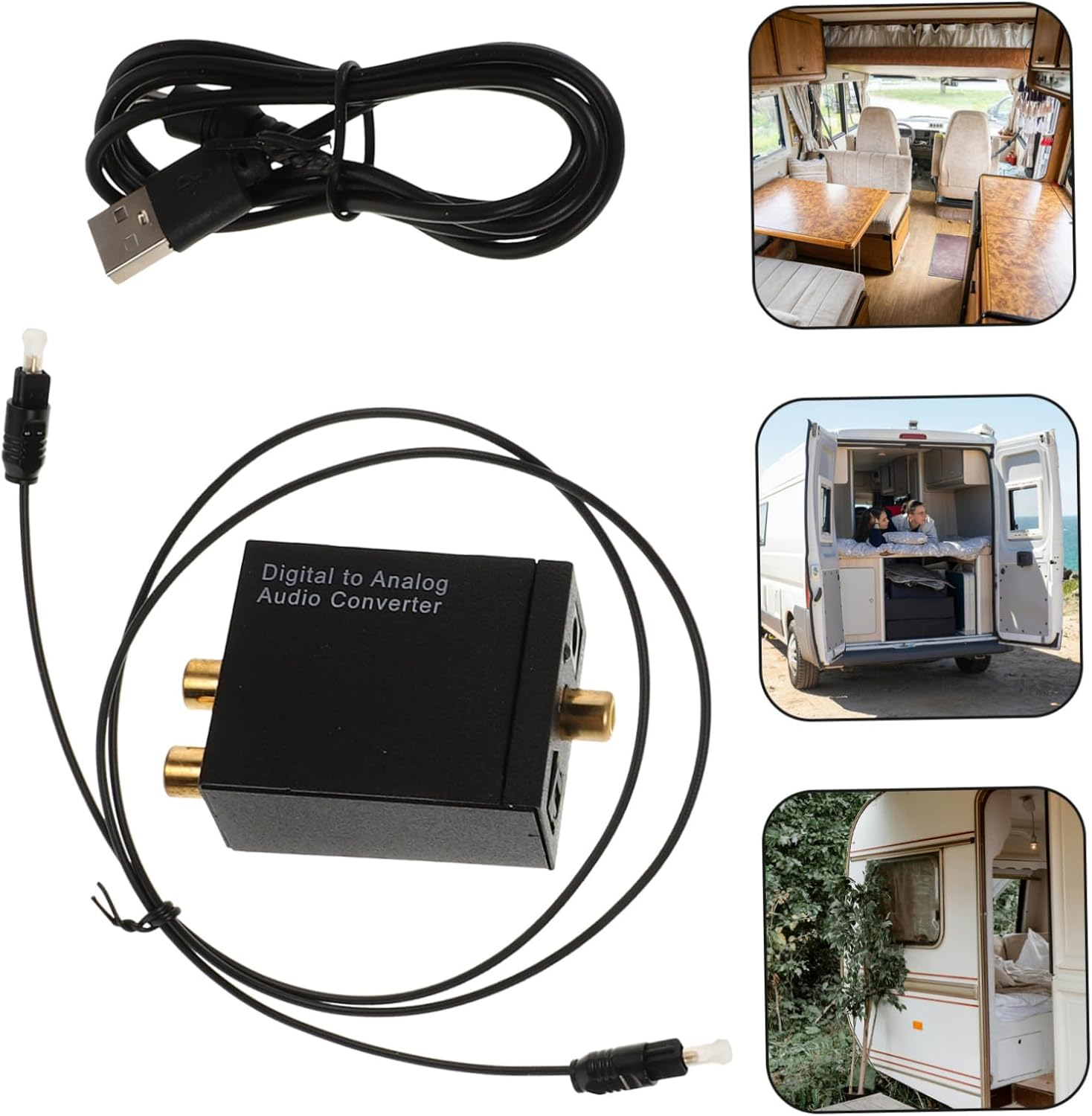 SECFOU Dac Audio Converter 3.5Mm Optical Coaxial Digital to Analog Audio Converter Adapter with 3.5Mm Jack for TV Caravan Home Cinema Systems Compact Design Easy Installation image number 2