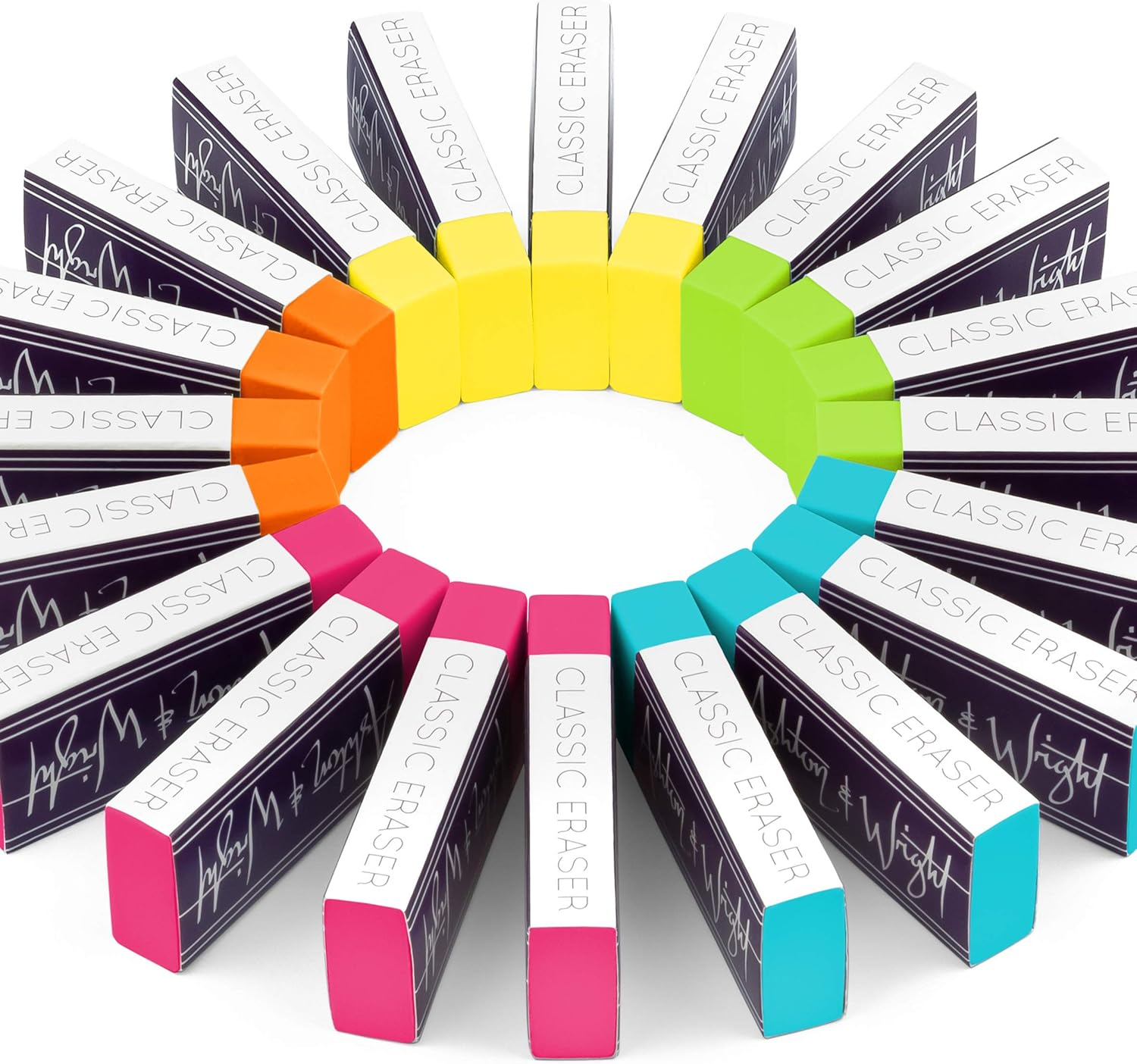 Ashton and Wright - Classic Eraser - Latex Free Plastic Rubber (Pack of 20, Tropical Neon) image number 5