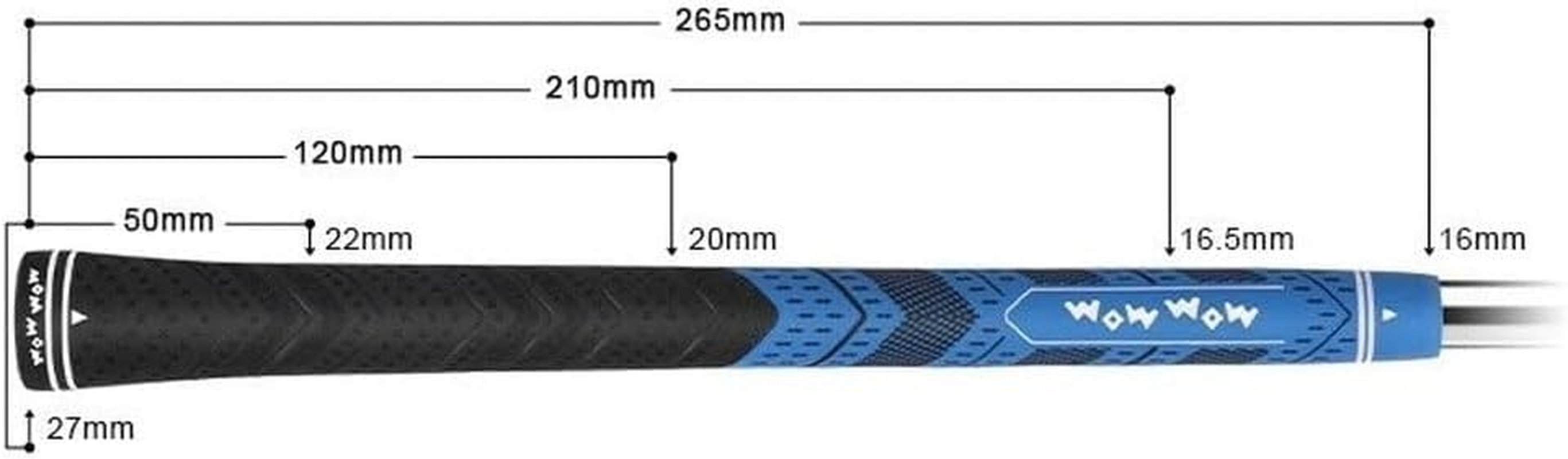 WOWWOW Golf Grips &ndash; Standard Size, Non-Slip High Feedback Rubber, Comfortable Multi-Color Replacement Grips for Golf Clubs