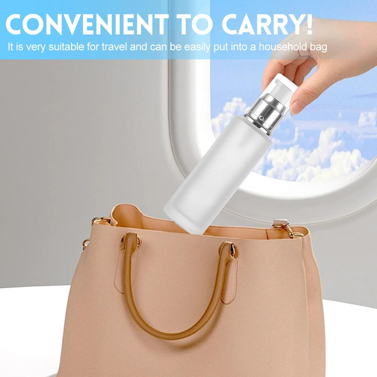 2Pcs 120Ml/4Oz Empty Clear Frosted Glass Lotion Pump Dispenser Bottle Refillable Cosmetic Cream Container Travel Toiletries Pump Dispenser Vials for Cream Emulsion Essencial Oil image number 5