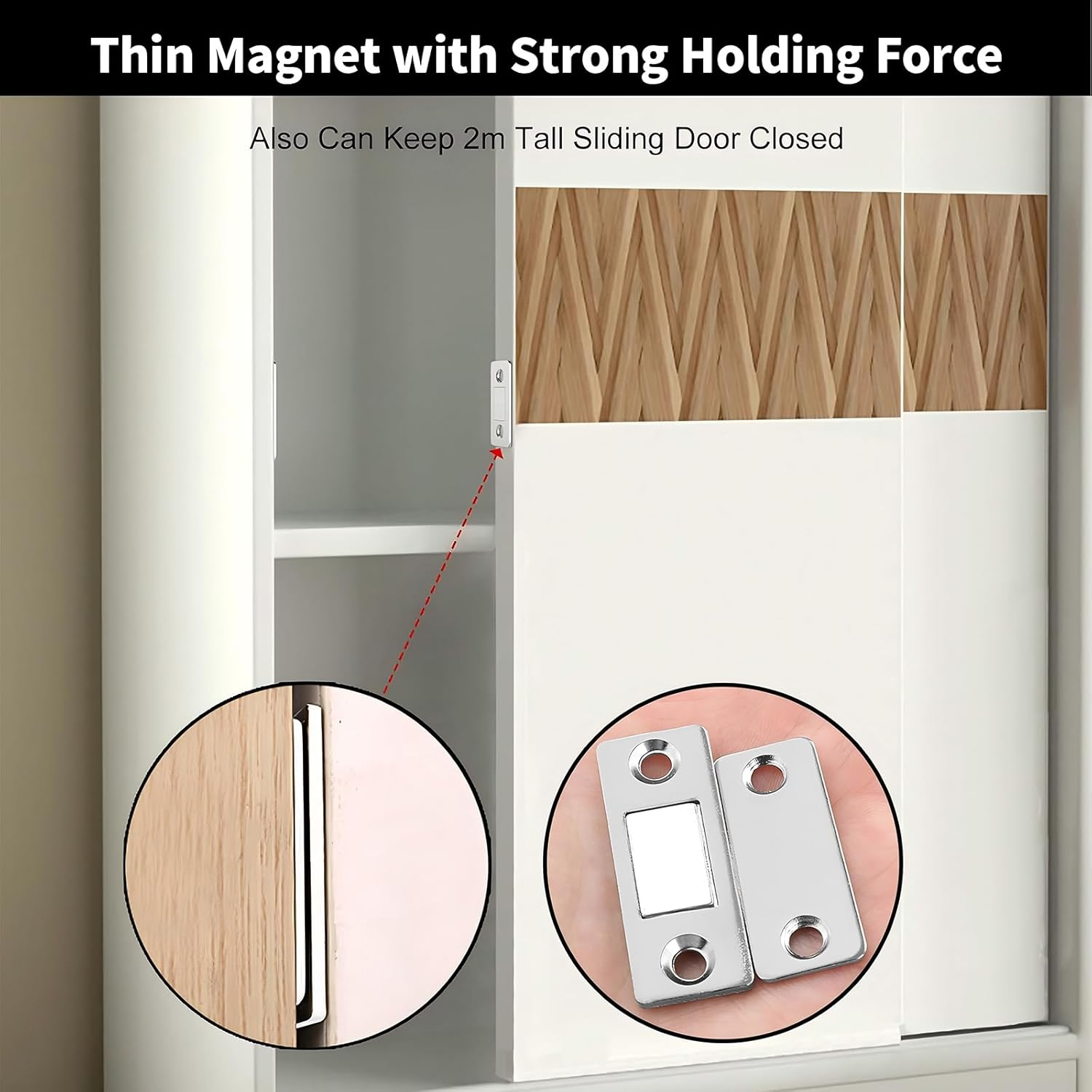 Cabinet Magnetic Catch 6 Pack Ultra Thin Cabinet Door Magnetic Catch for Drawer Magnets Adhesive Cabinet Latch Magnetic Closures for Kitchen Closet Door Closing Magnetic Door Catch Closer image number 2
