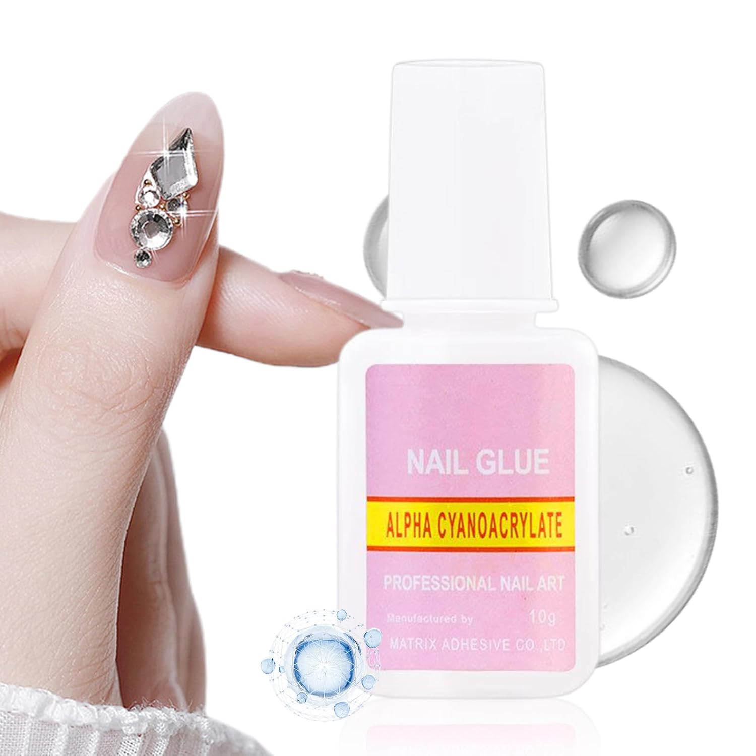 Tktouci Gel Glue for Nails,45G Strong Adhesive Long-Lasting Supplies - Rhinestone Nail Gel | for Manicure Salon Home Spa Grooming Wedding Bridal Party Summer Holiday Daily Crafts Sculpting Art