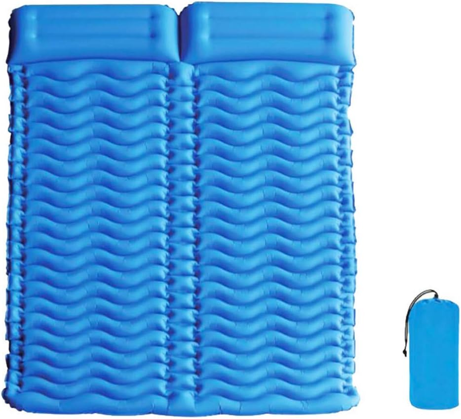 Double Two-Person Camping Sleeping Pad for Hiking, Camping, Outdoors, Tents with Air Pump and Patch Kit Included